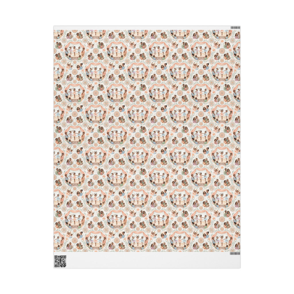Dance Recital Grace — Peach & Sage Wrapping Paper — Family Wrap Co.