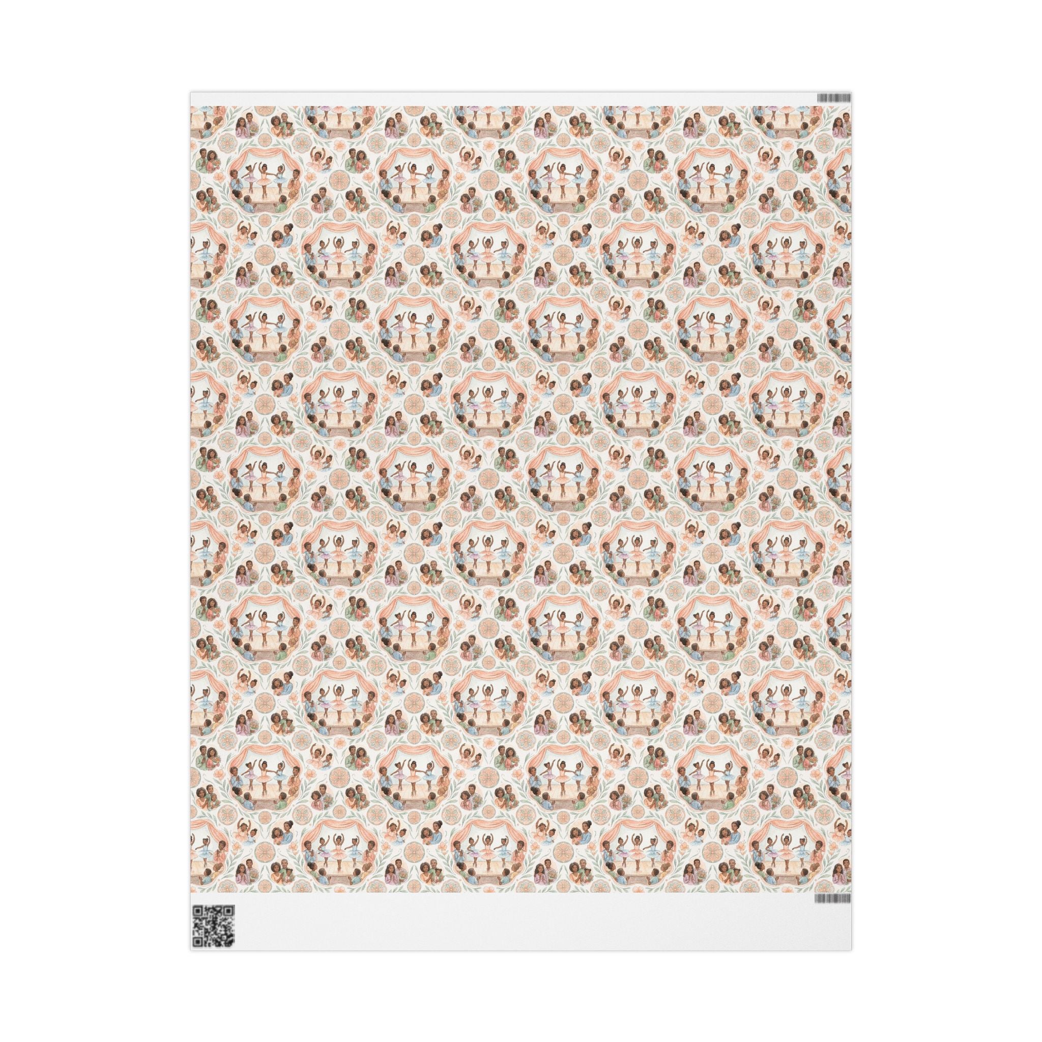 Dance Recital Grace — Peach & Sage Wrapping Paper — Family Wrap Co.