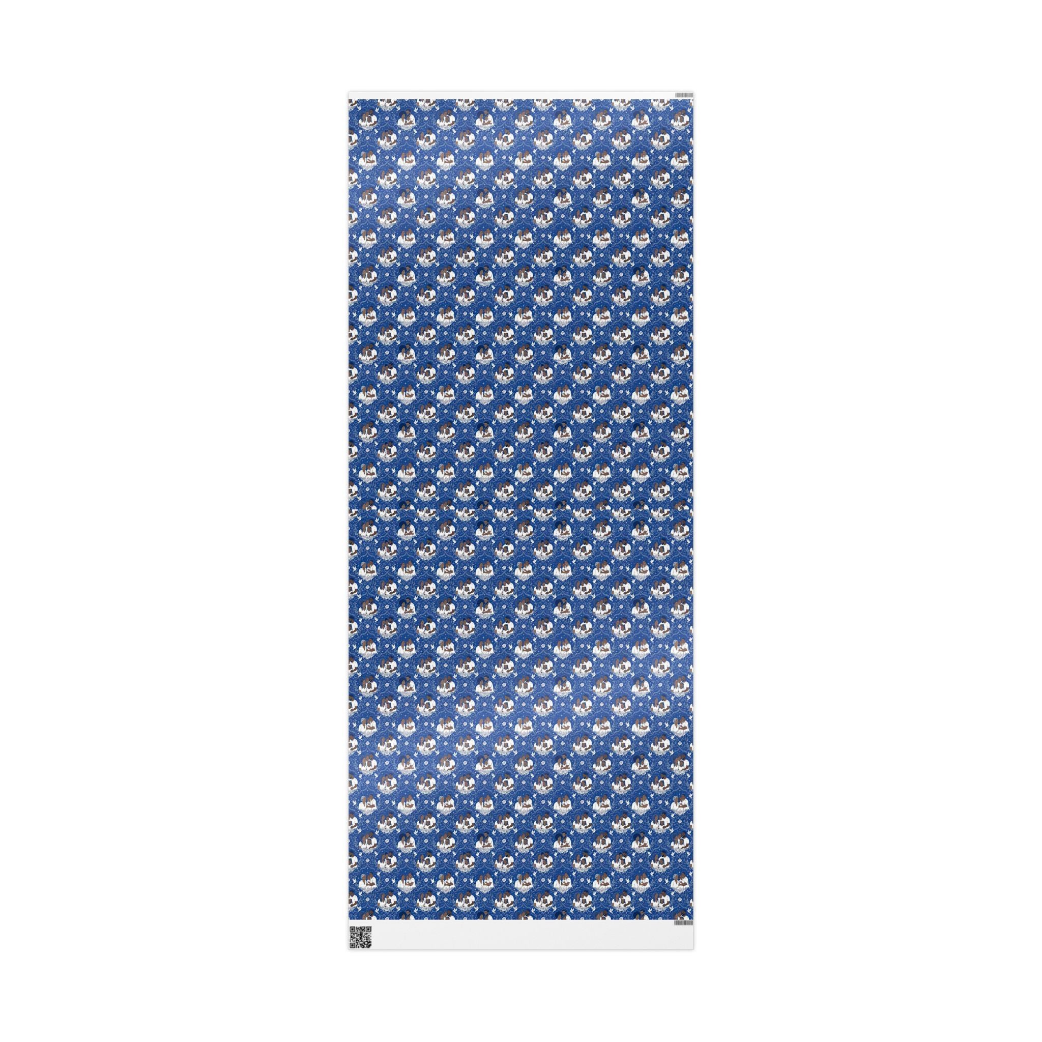 Star Rise Families of Light — Royal Blue & Silver Celestial Wrapping Paper — Family Wrap Co.