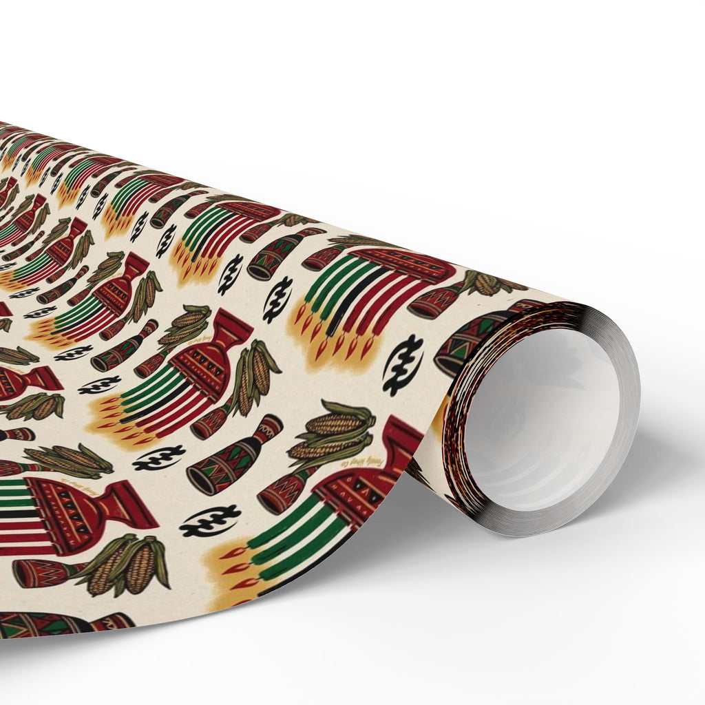 Kinara Kwanzaa Celebration Pattern — African American Gift Wrap by Family Wrap Co.