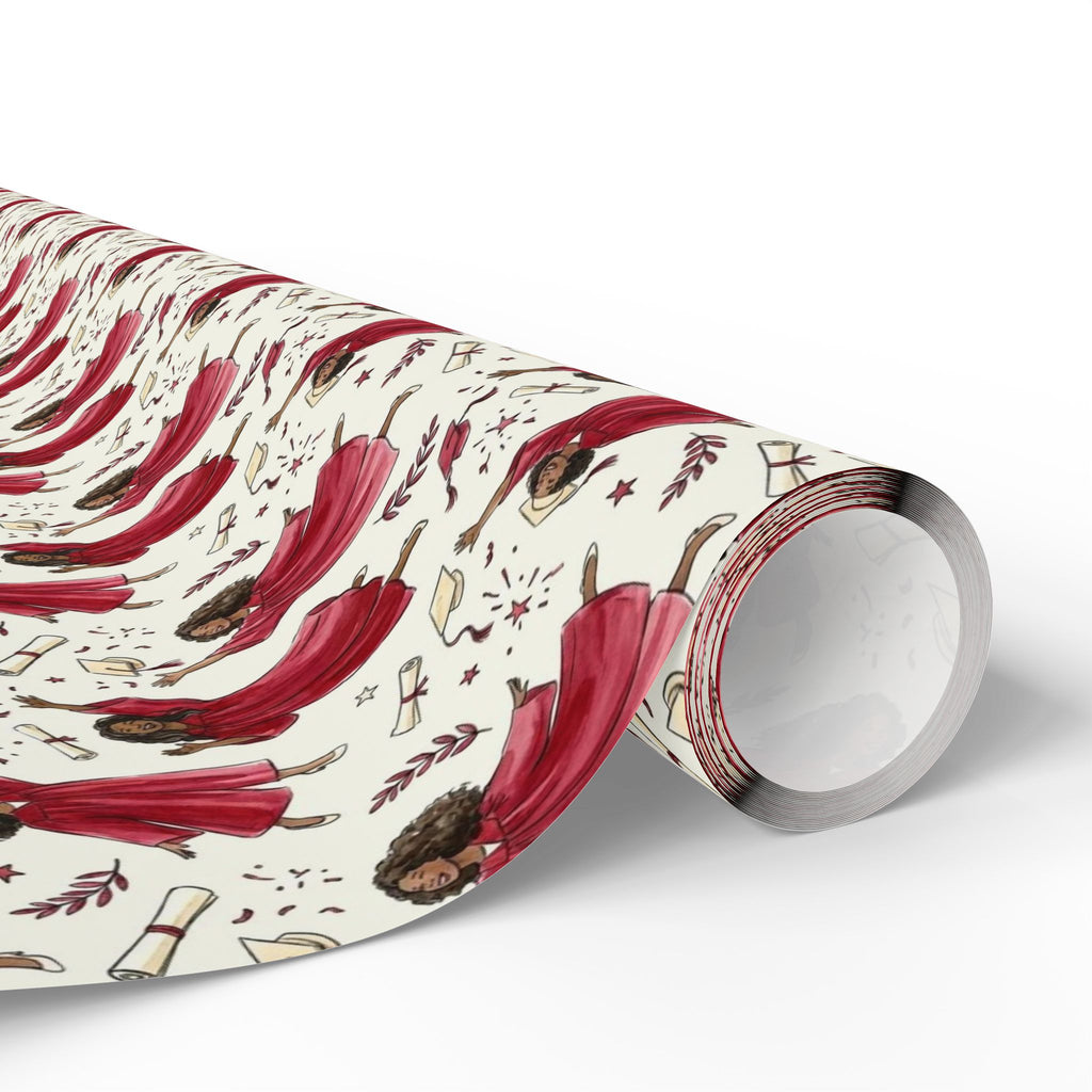 Crimson Cream Graduation Radiance Wrapping Paper — Family Wrap Co.