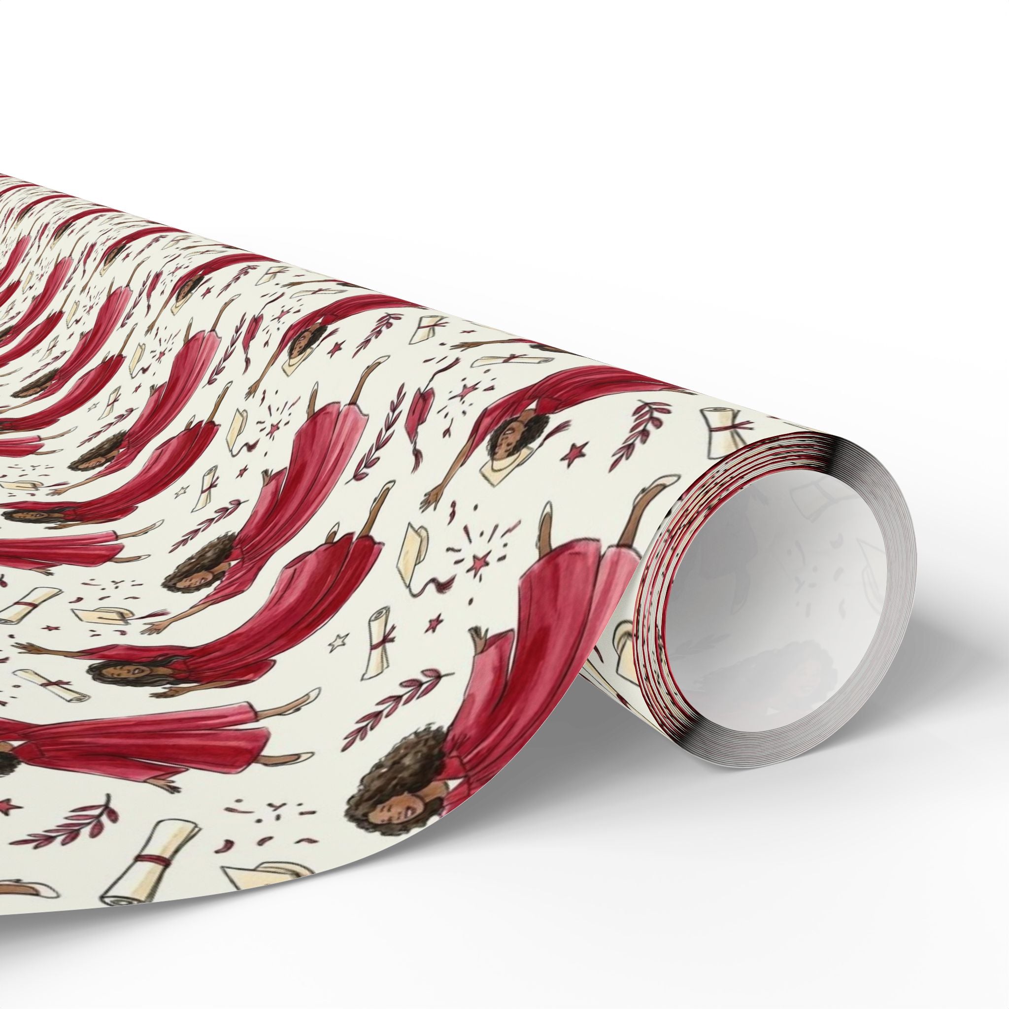 Crimson Cream Graduation Radiance Wrapping Paper — Family Wrap Co.