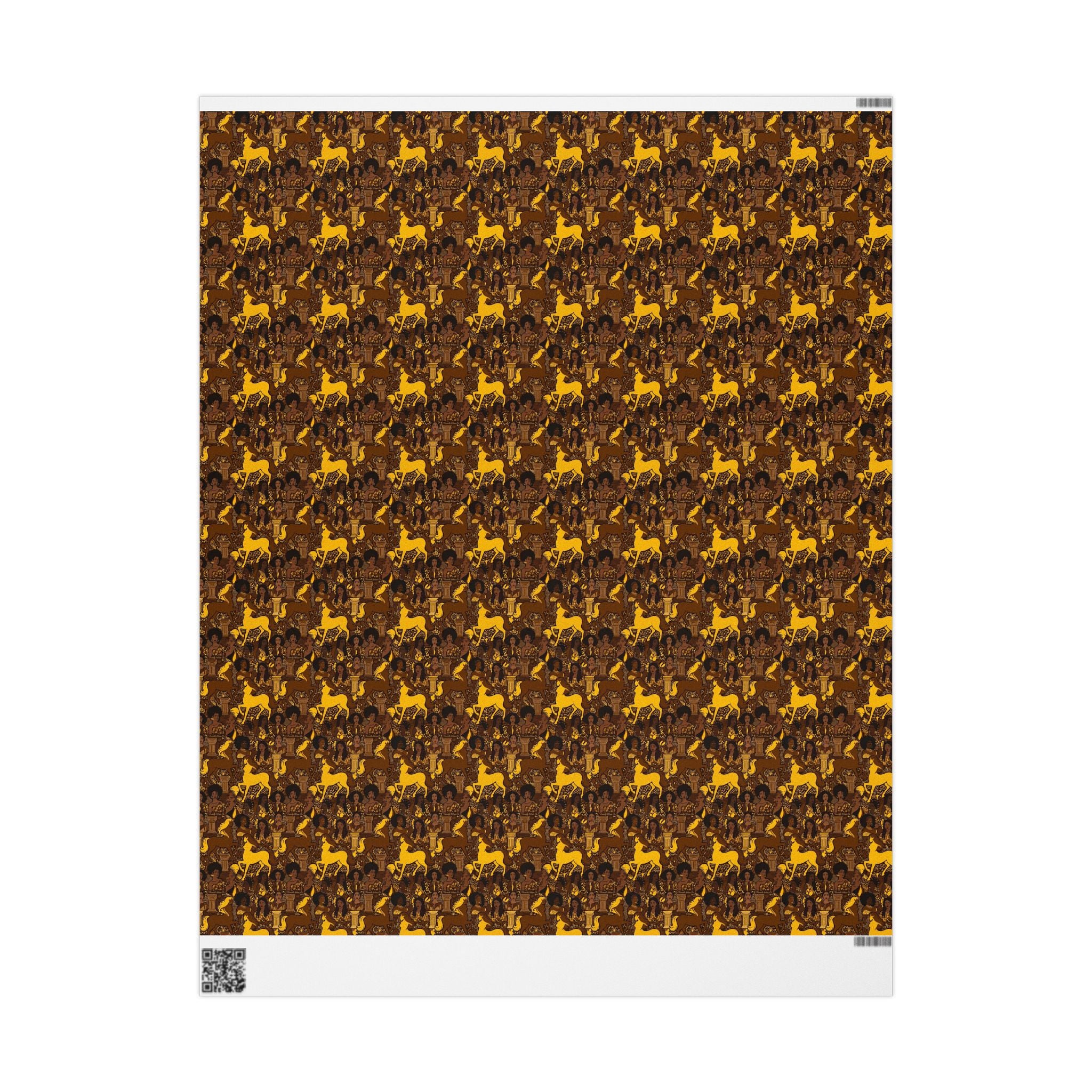 Brown & Gold Heritage Women's Pattern — African American Gift Wrap by Family Wrap Co.