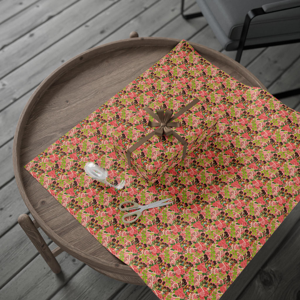 Pink & Green Family Celebration Wrap — African American Gift Wrap by Family Wrap Co.