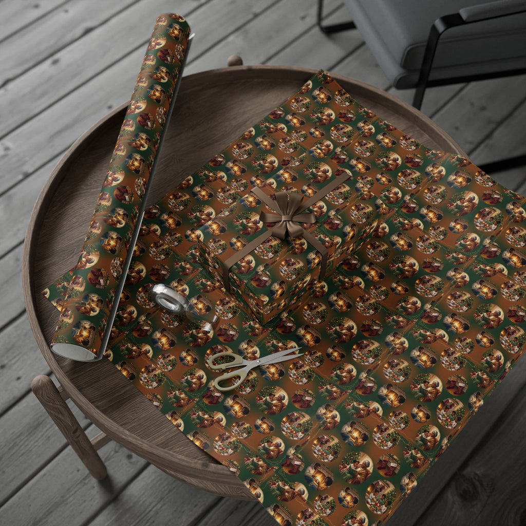 Holiday Hearthside Memories Pattern — African American Gift Wrap by Family Wrap Co.