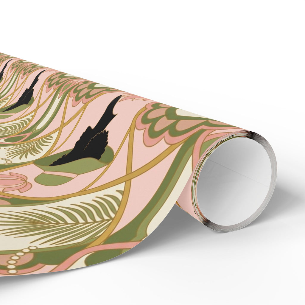 Pink & Green Deco Bloom Silhouettes Gift Wrap — Family Wrap Co.