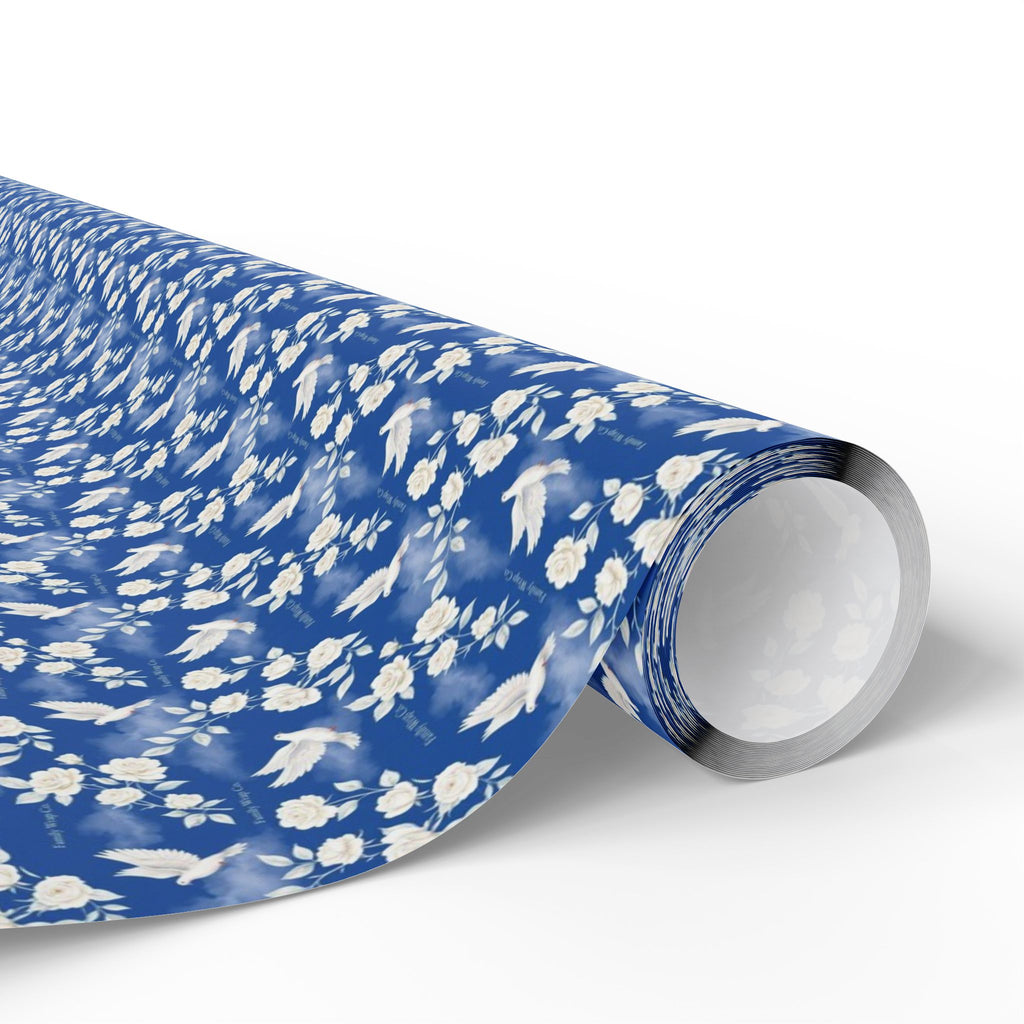 Dove & White Rose Grace Pattern — African American Gift Wrap by Family Wrap Co.