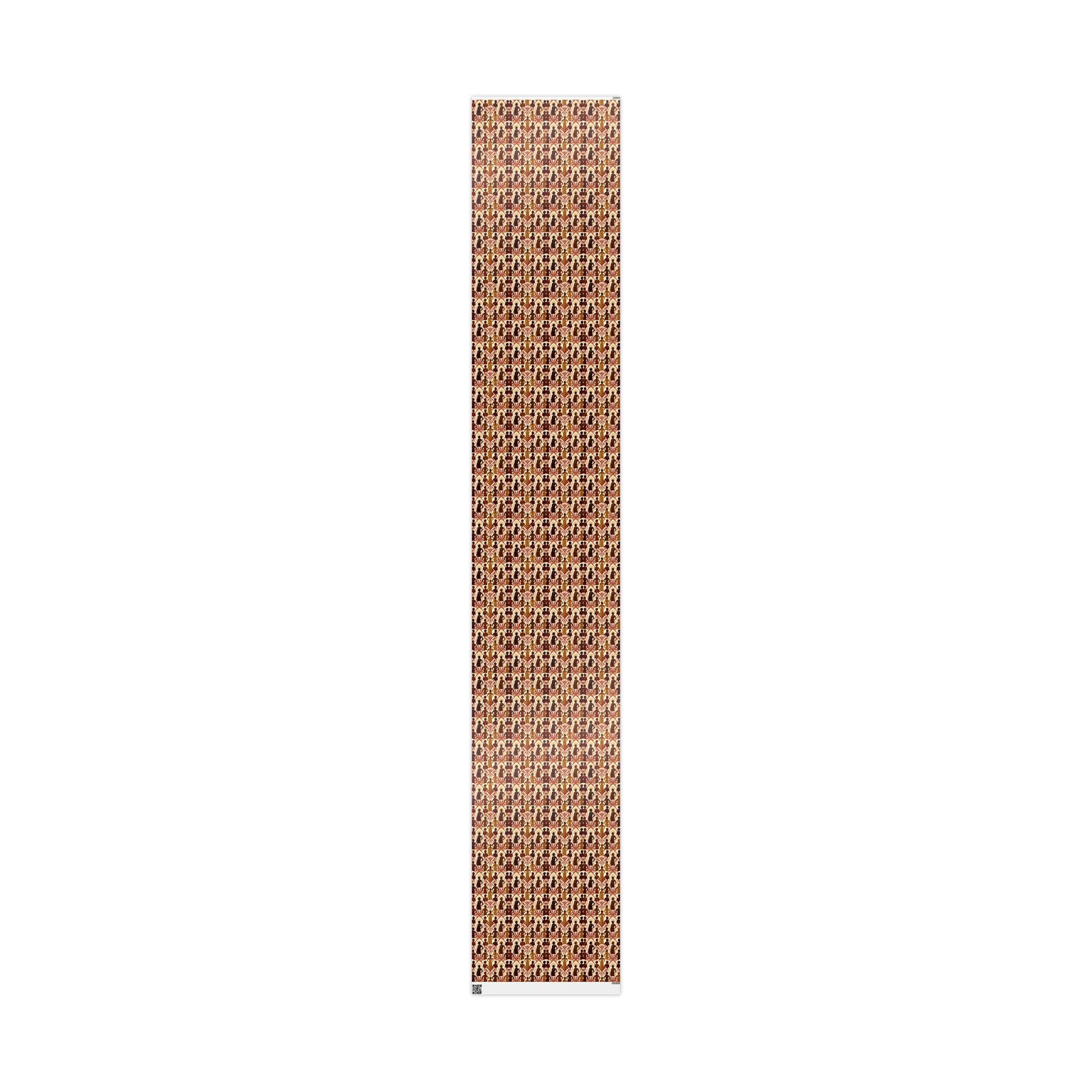 Crimson & Cream Art Deco Silhouettes Wrapping Paper — Family Wrap Co.