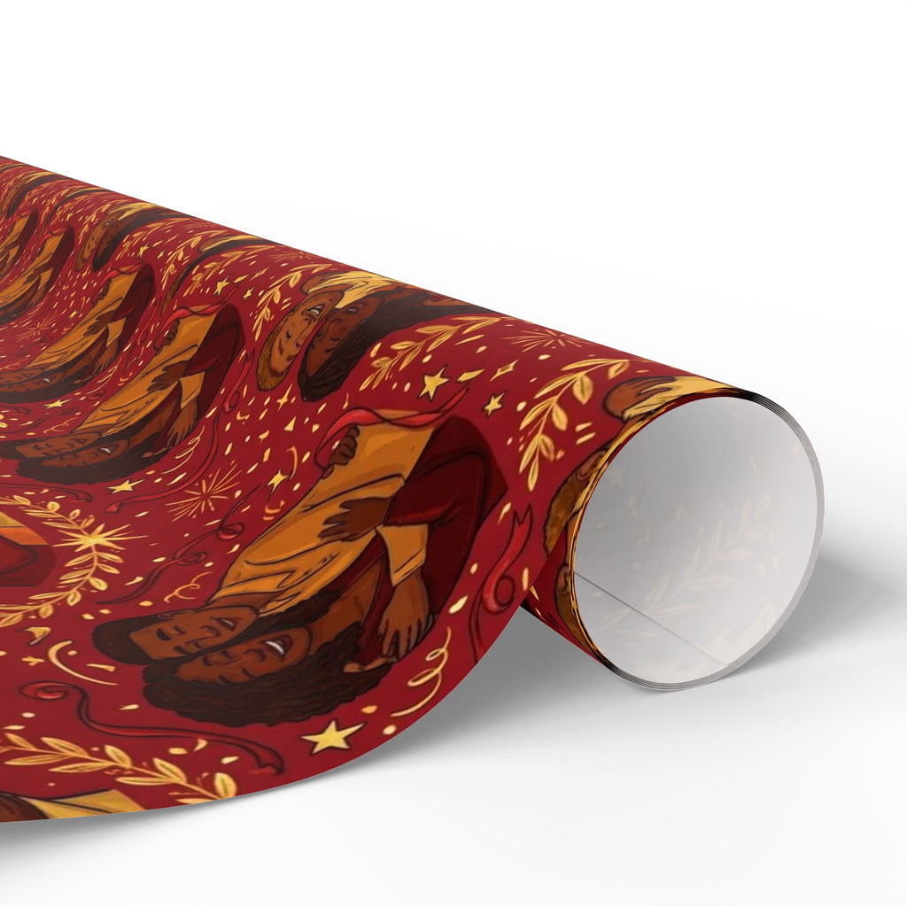 Crimson & Gold Festive Families Wrapping Paper — Family Wrap Co.
