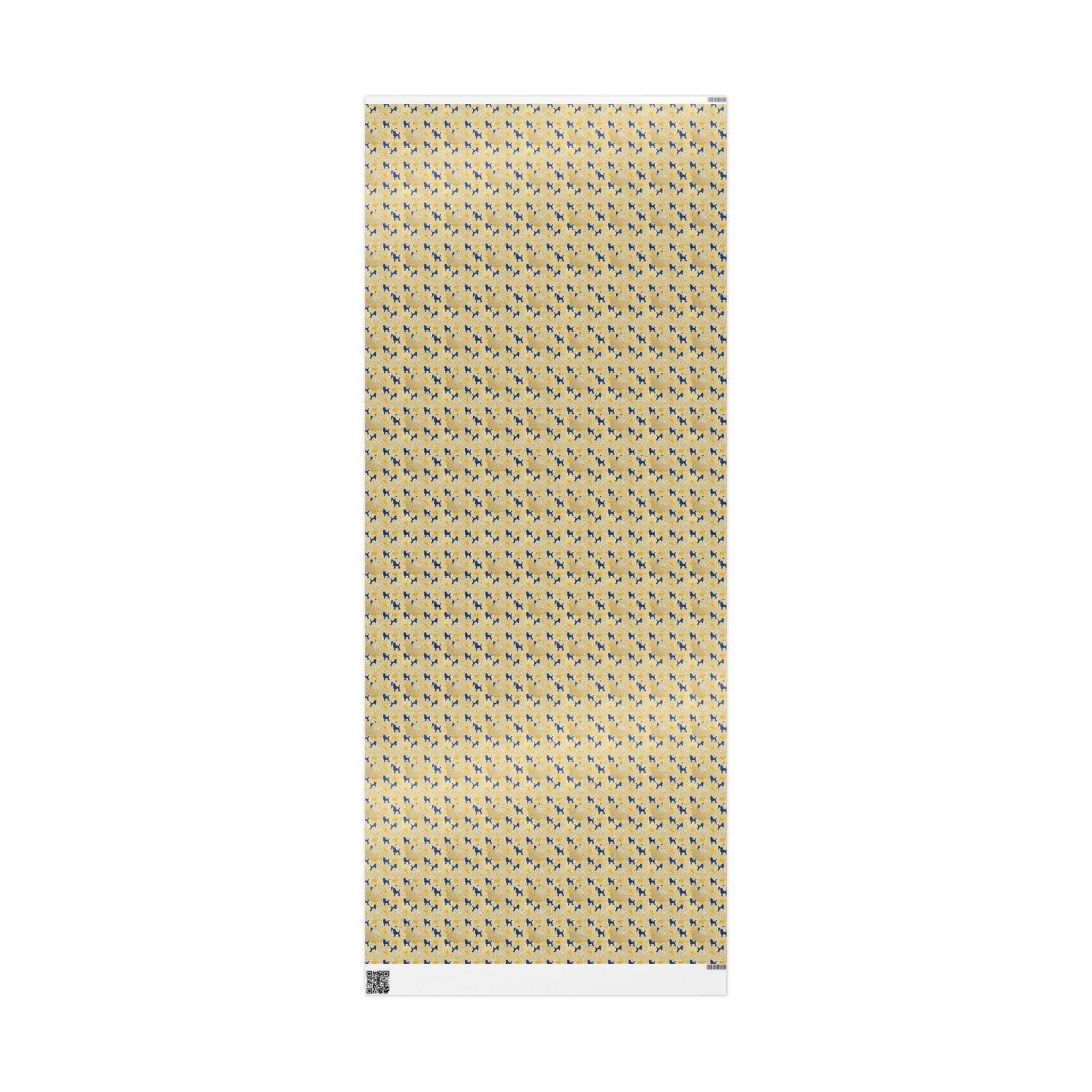 Cobalt Filigree & Poodle Garden — African American Gift Wrap by Family Wrap Co.