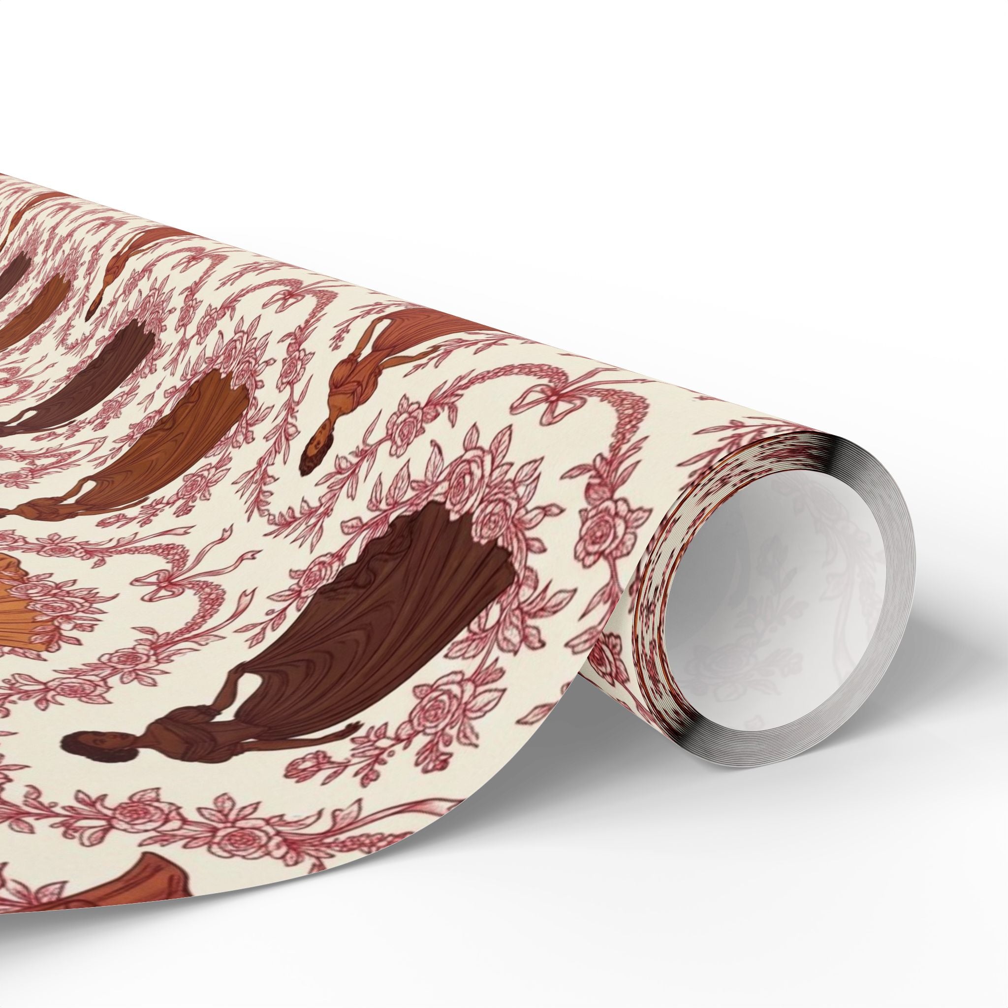 Crimson & Cream Toile Elegance Wrapping Paper — Family Wrap Co.