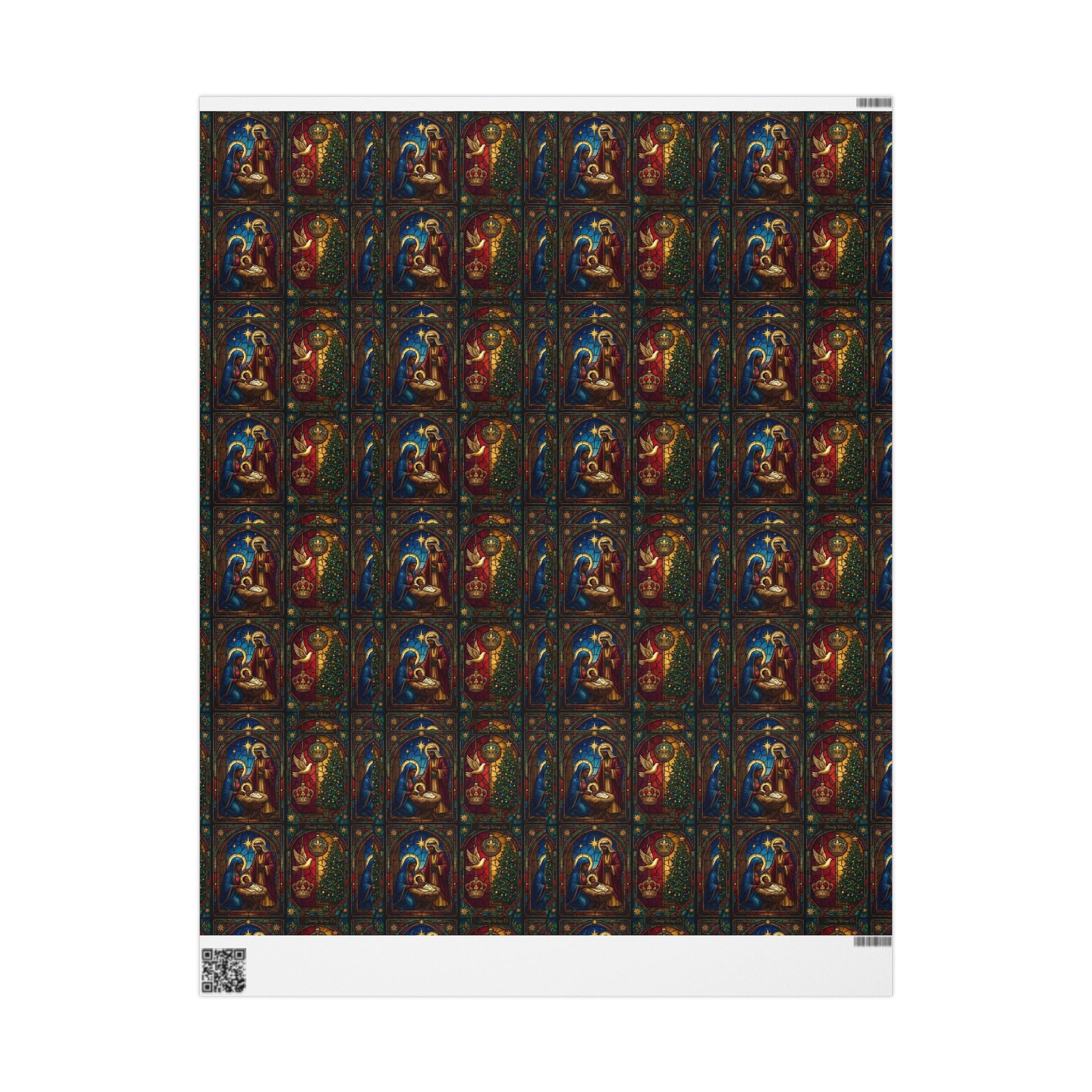 Jewel Tone Nativity Scene Christmas Gift Wrap — Family Wrap Co.