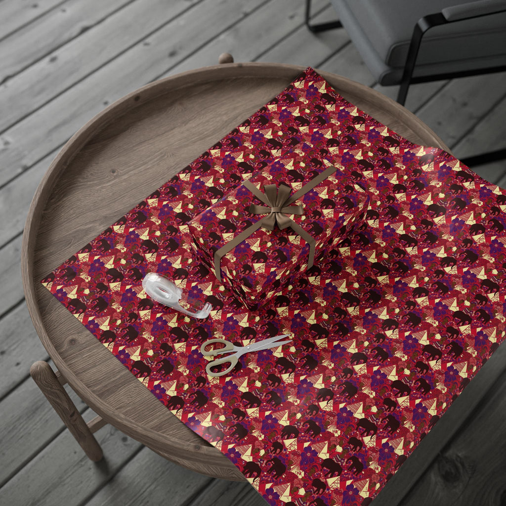 Crimson & Cream Women's Power Pattern — African American Gift Wrap by Family Wrap Co.