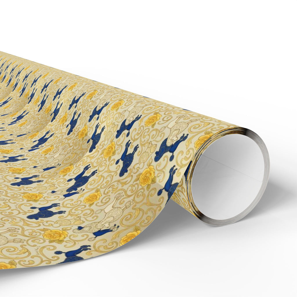 Cobalt Filigree & Poodle Garden — African American Gift Wrap by Family Wrap Co.