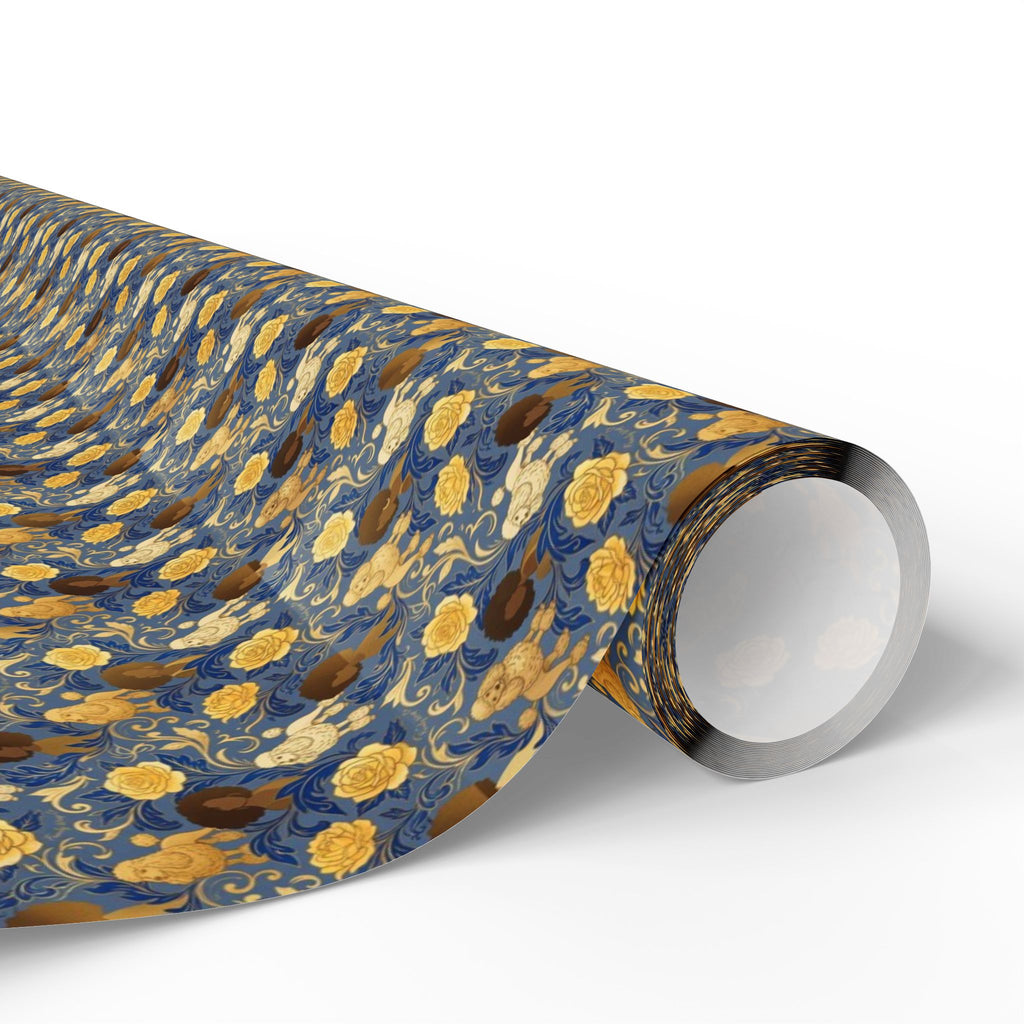Sapphire Crown & Golden Bloom — African American Gift Wrap by Family Wrap Co.