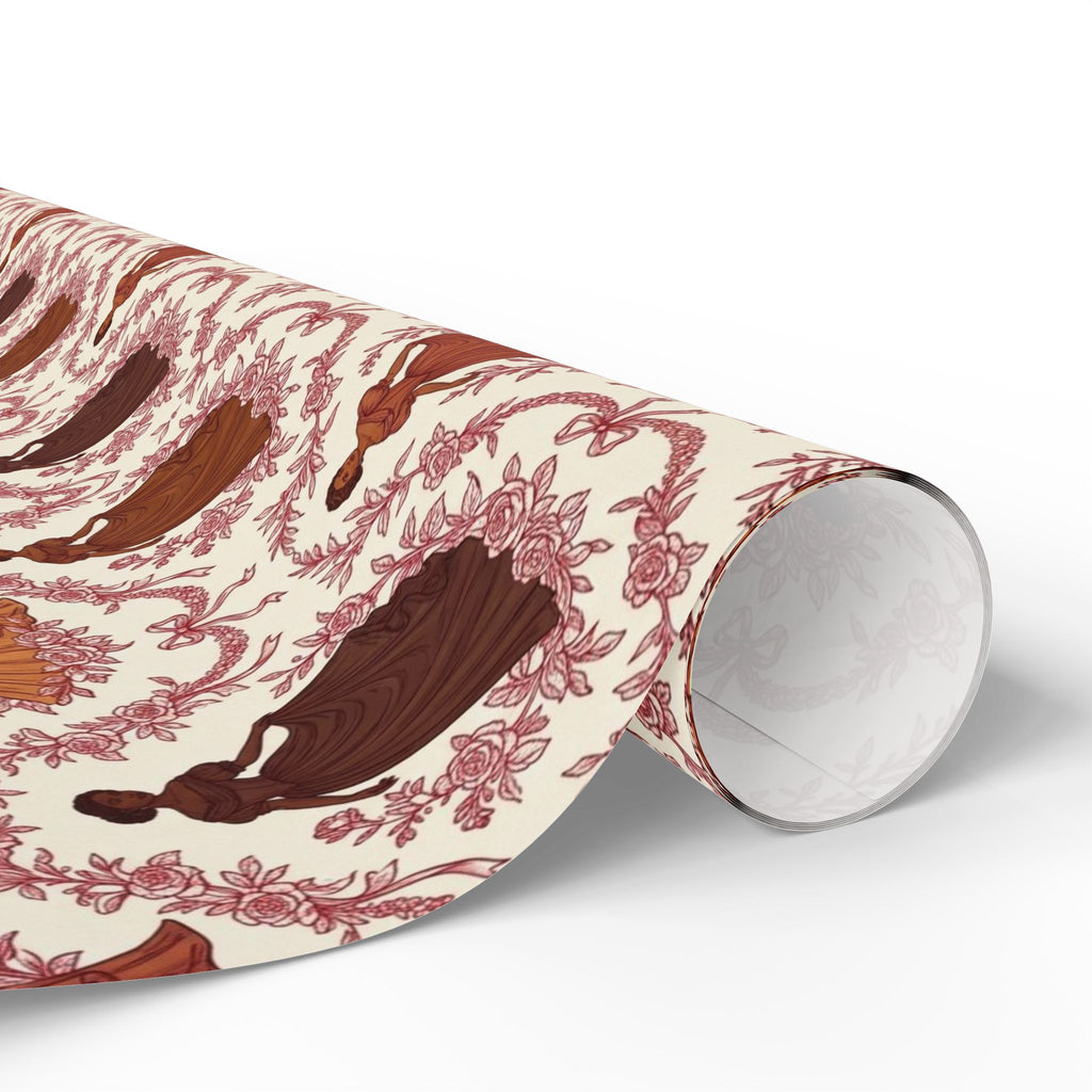 Crimson & Cream Toile Elegance Wrapping Paper — Family Wrap Co.