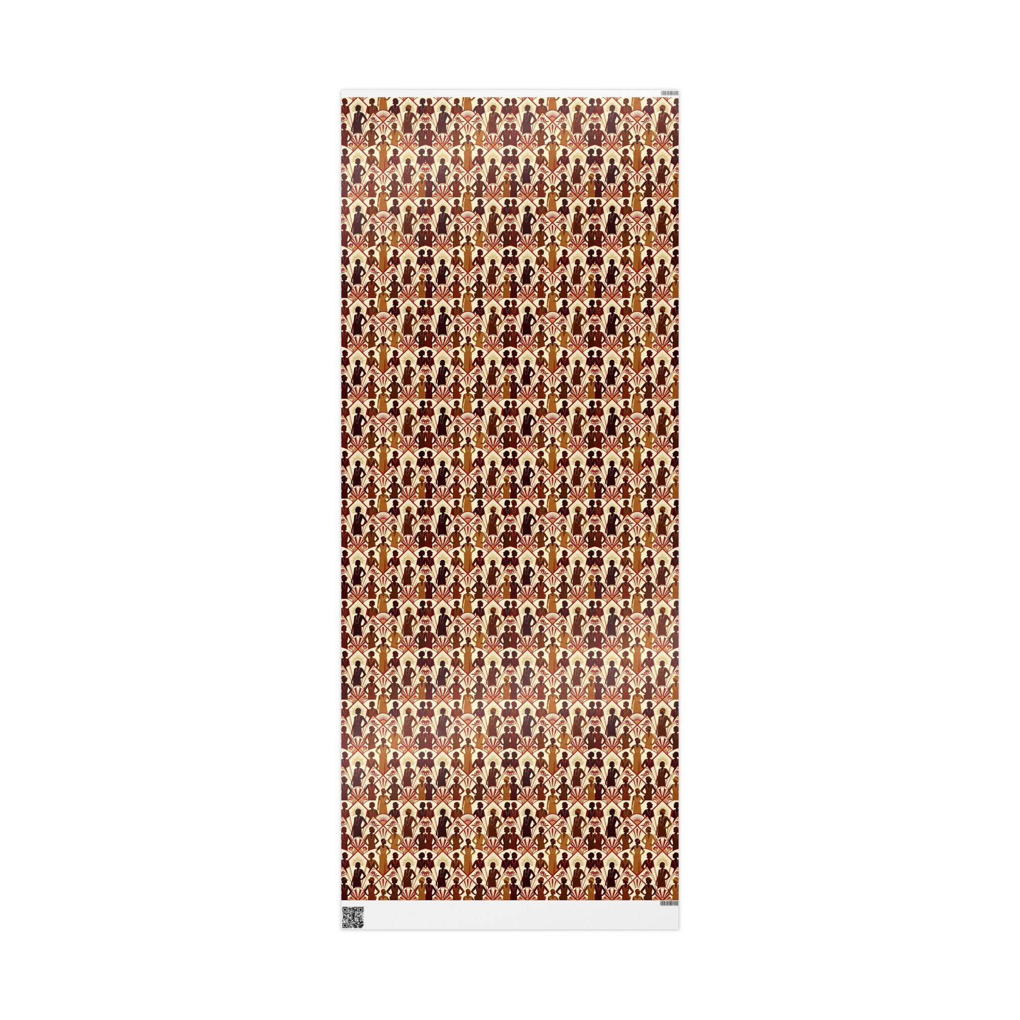 Crimson & Cream Art Deco Silhouettes Wrapping Paper — Family Wrap Co.