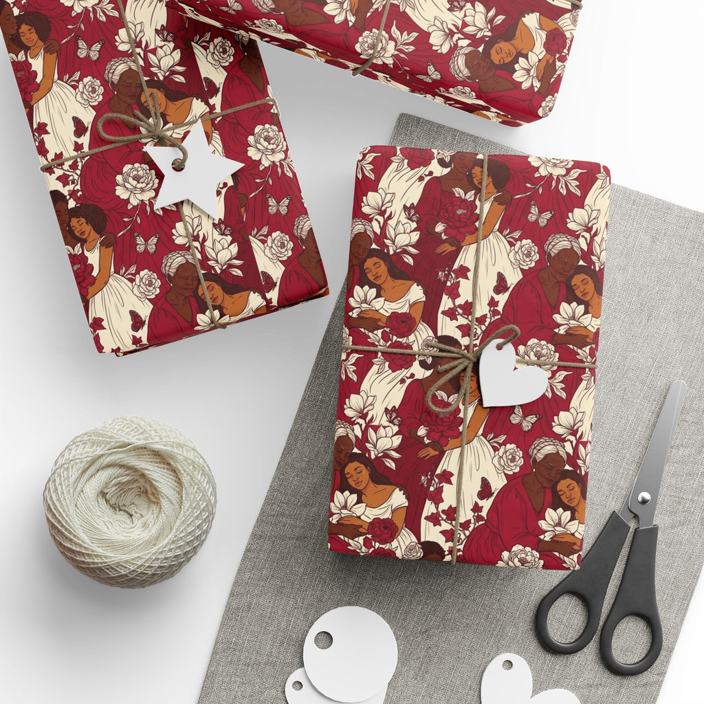 Crimson Cream Garden Gathering Wrapping Paper — Family Wrap Co.