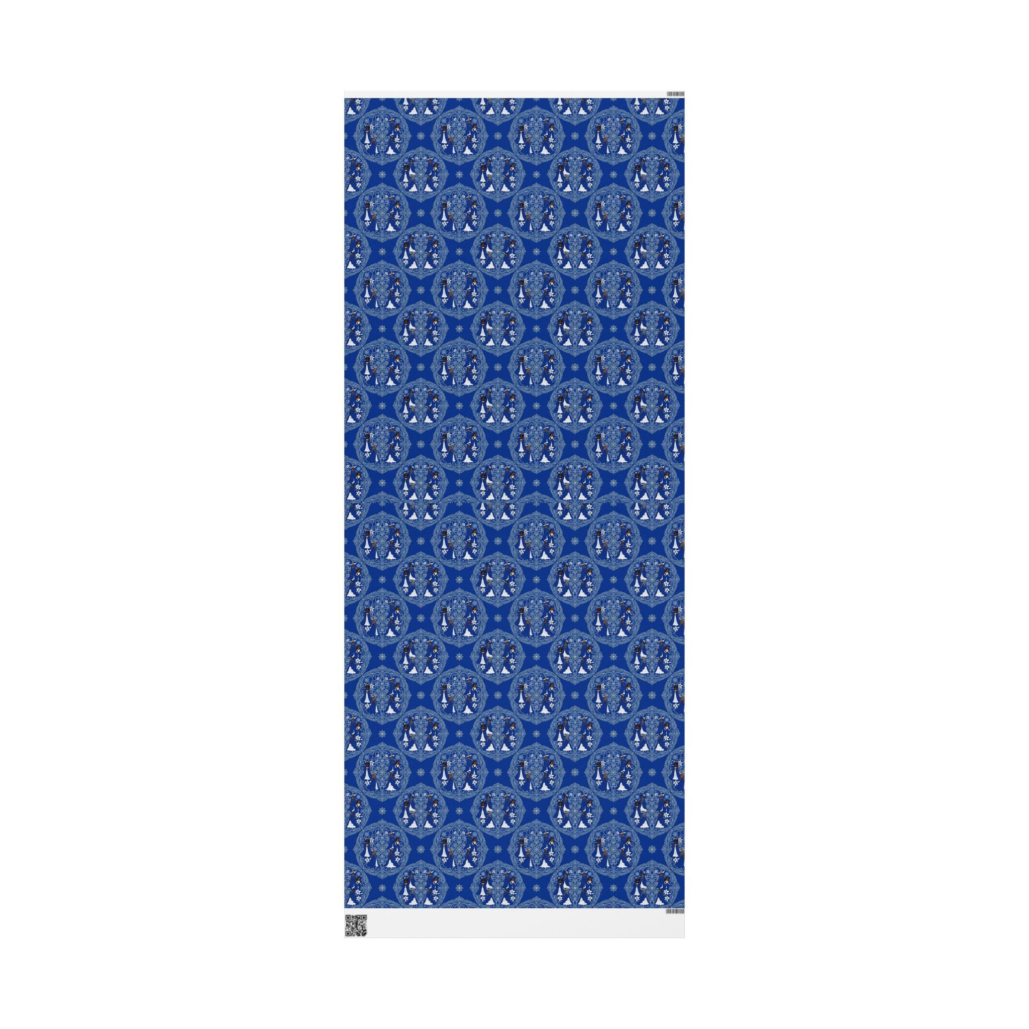 Royal Blue White Strolling Reverie Wrapping Paper — Family Wrap Co.