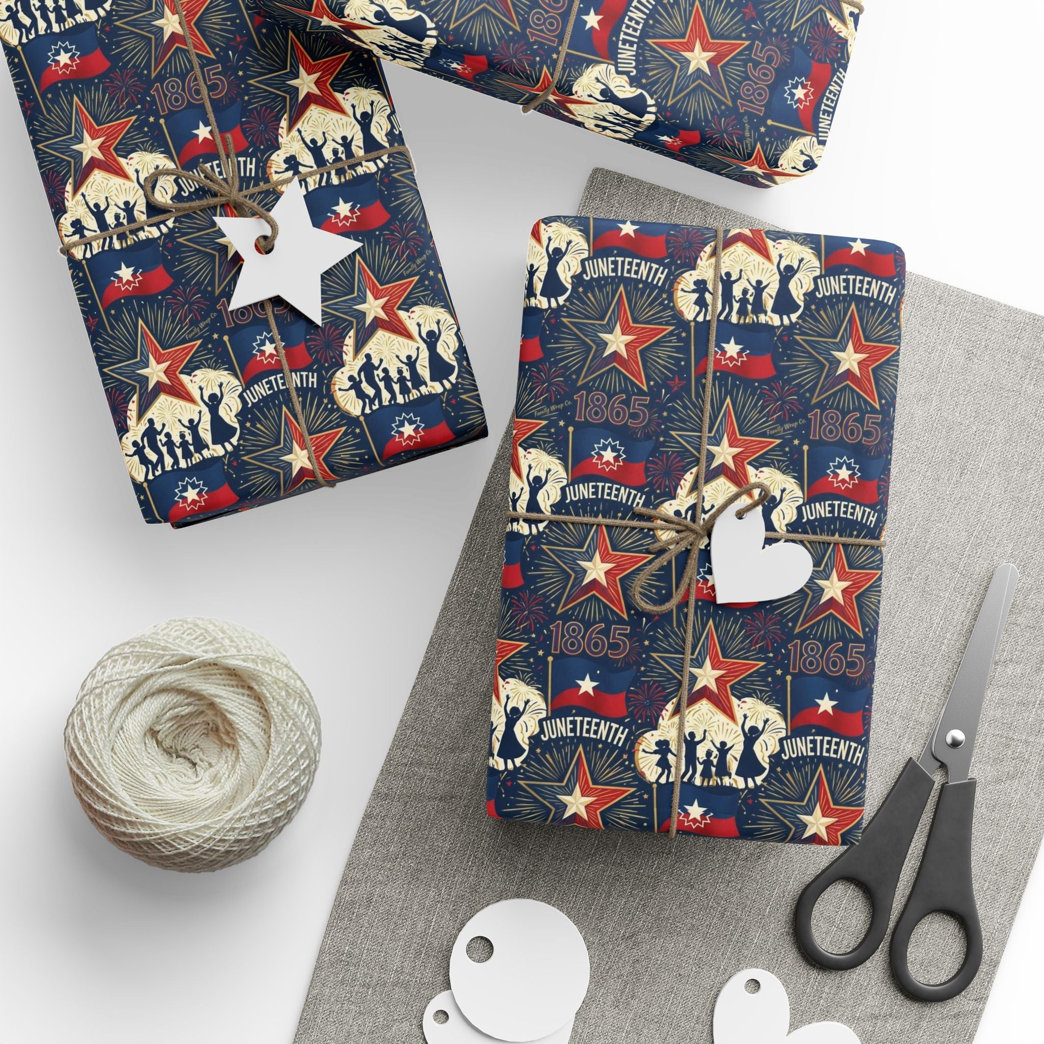 Juneteenth Freedom Celebration Pattern — African American Gift Wrap by Family Wrap Co.