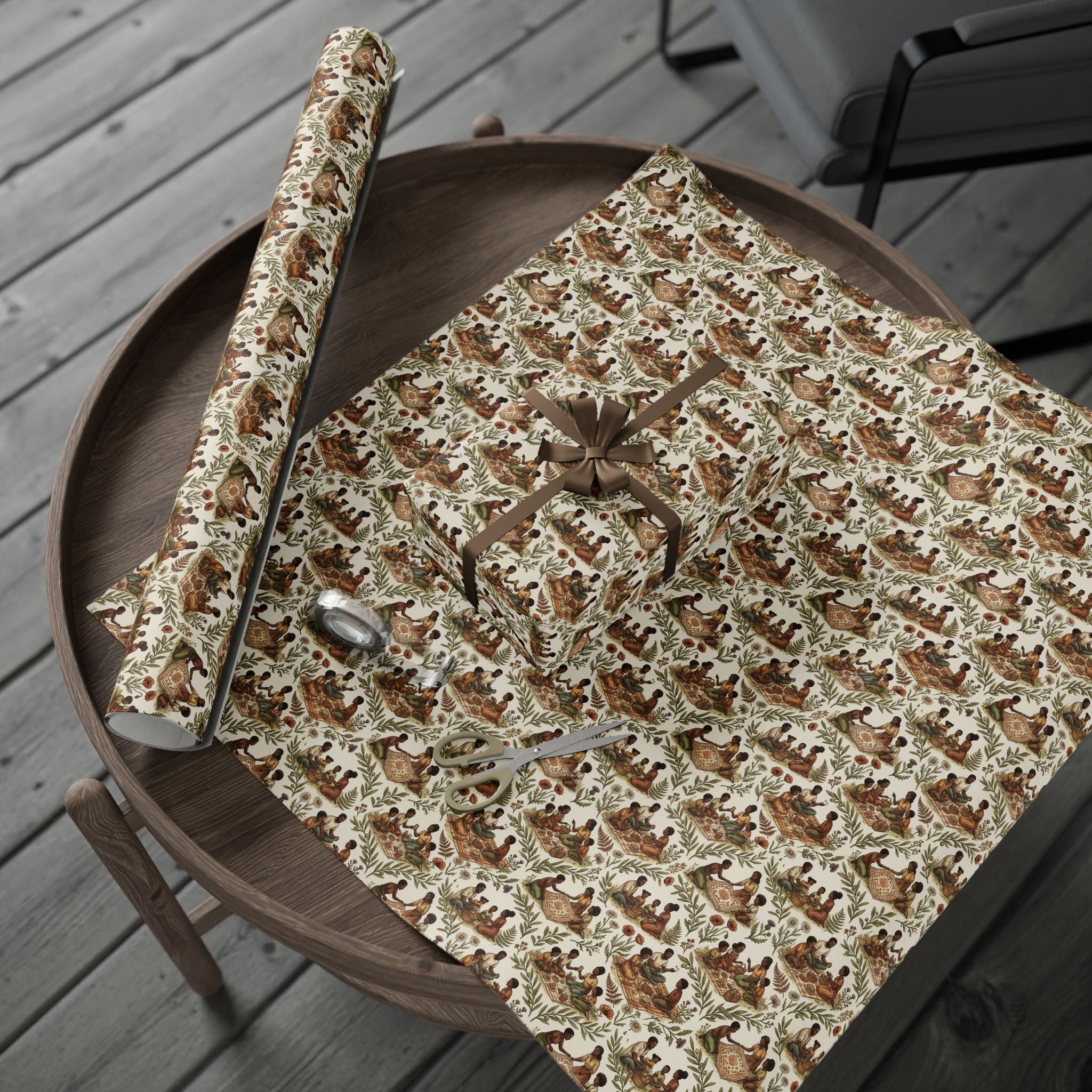 Picnic in the Park — Cinnamon & Olive Wrapping Paper — Family Wrap Co.