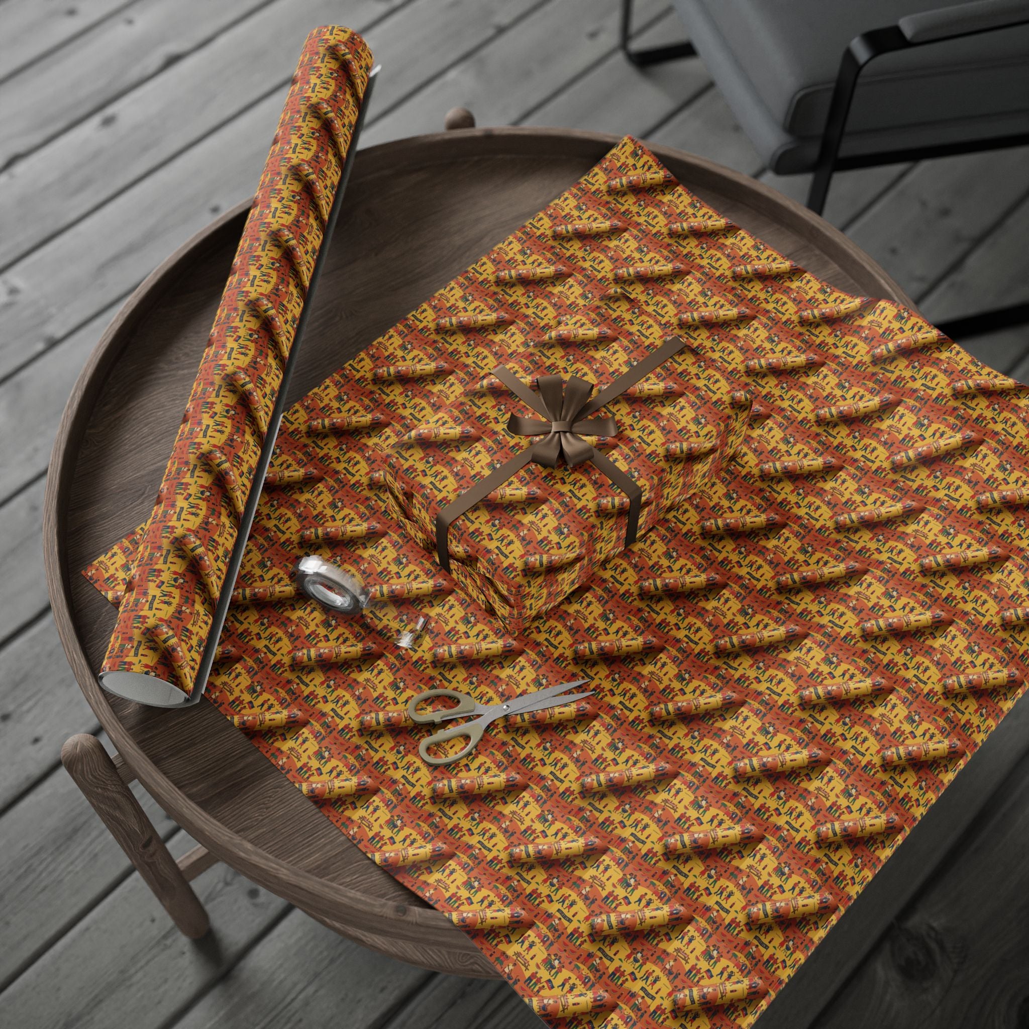 Freedom Day Jubilee Pattern — African American Gift Wrap by Family Wrap Co.