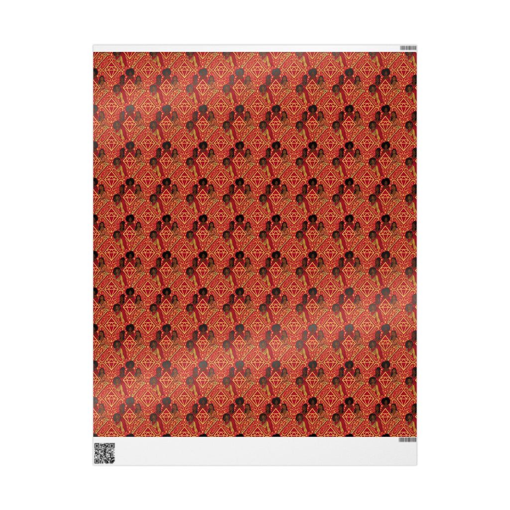 Crimson & Gold Diamond Cane Collection — African American Gift Wrap by Family Wrap Co.