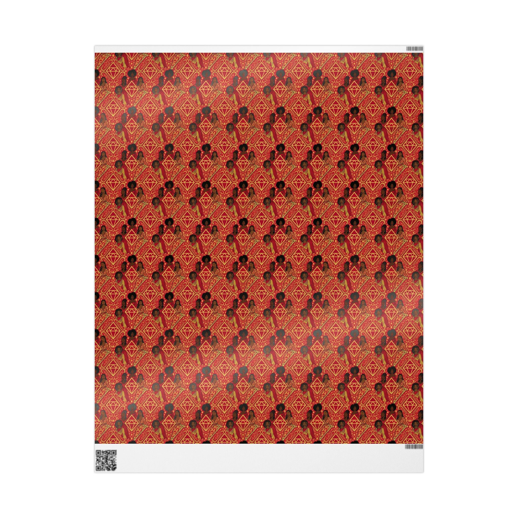 Crimson & Gold Diamond Cane Collection — African American Gift Wrap by Family Wrap Co.