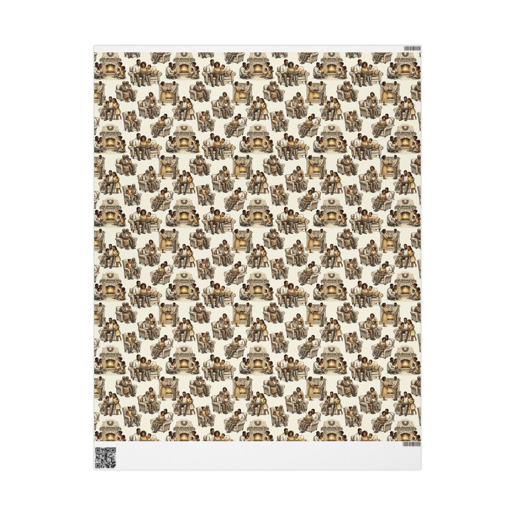 Neutral Toile Hearthside Family Wrapping Paper — Family Wrap Co.