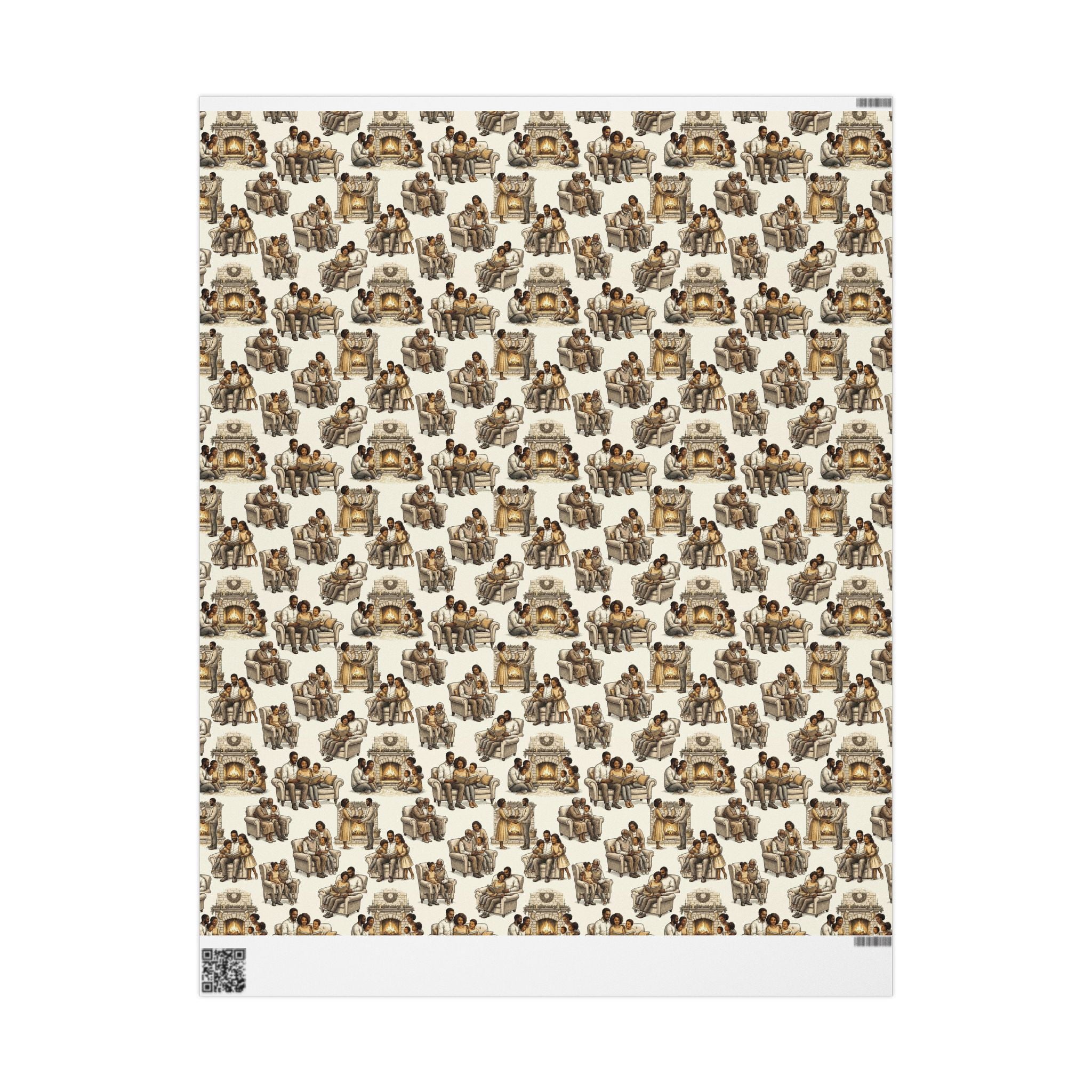 Neutral Toile Hearthside Family Wrapping Paper — Family Wrap Co.