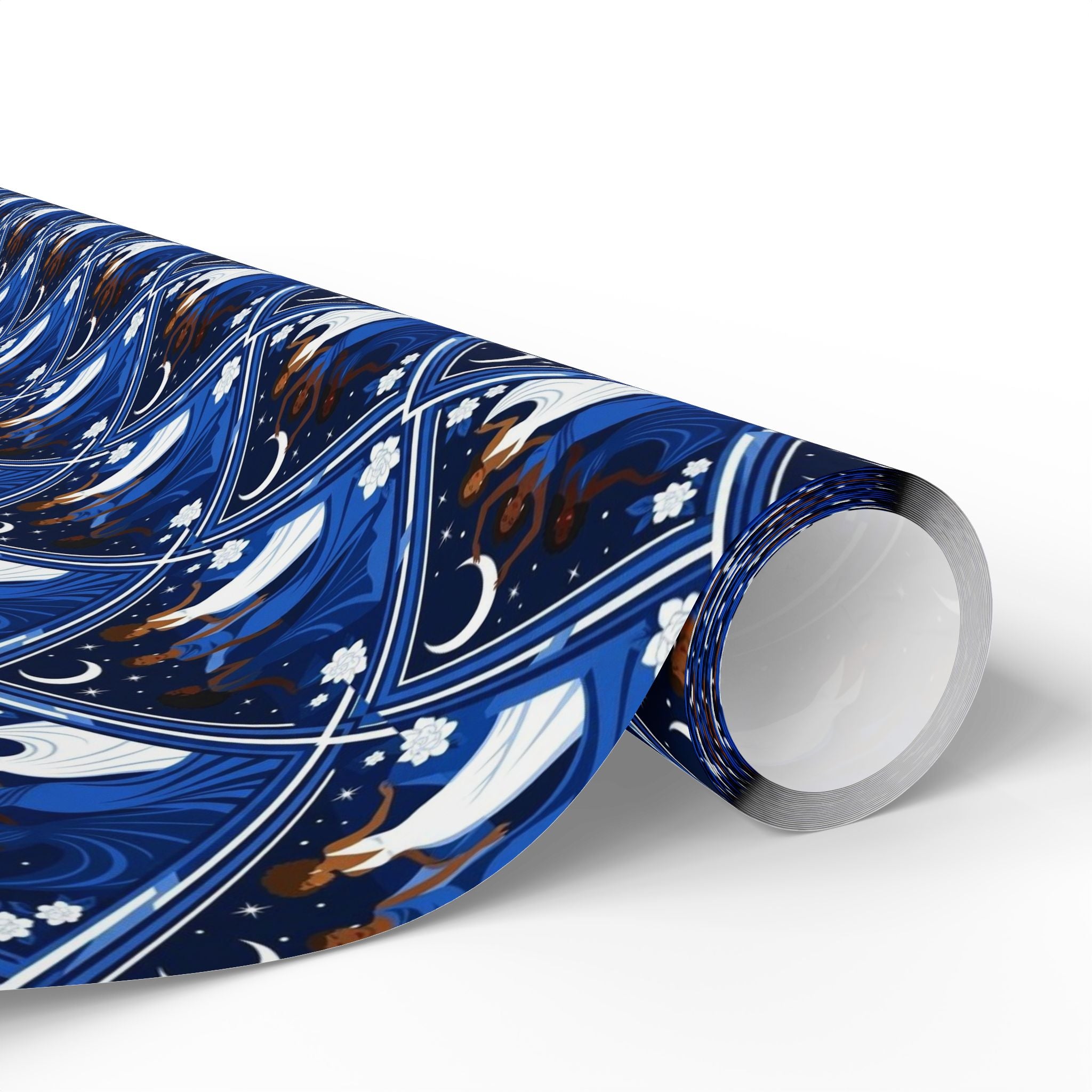 Royal Blue Moonlit Gala Wrapping Paper — Family Wrap Co.