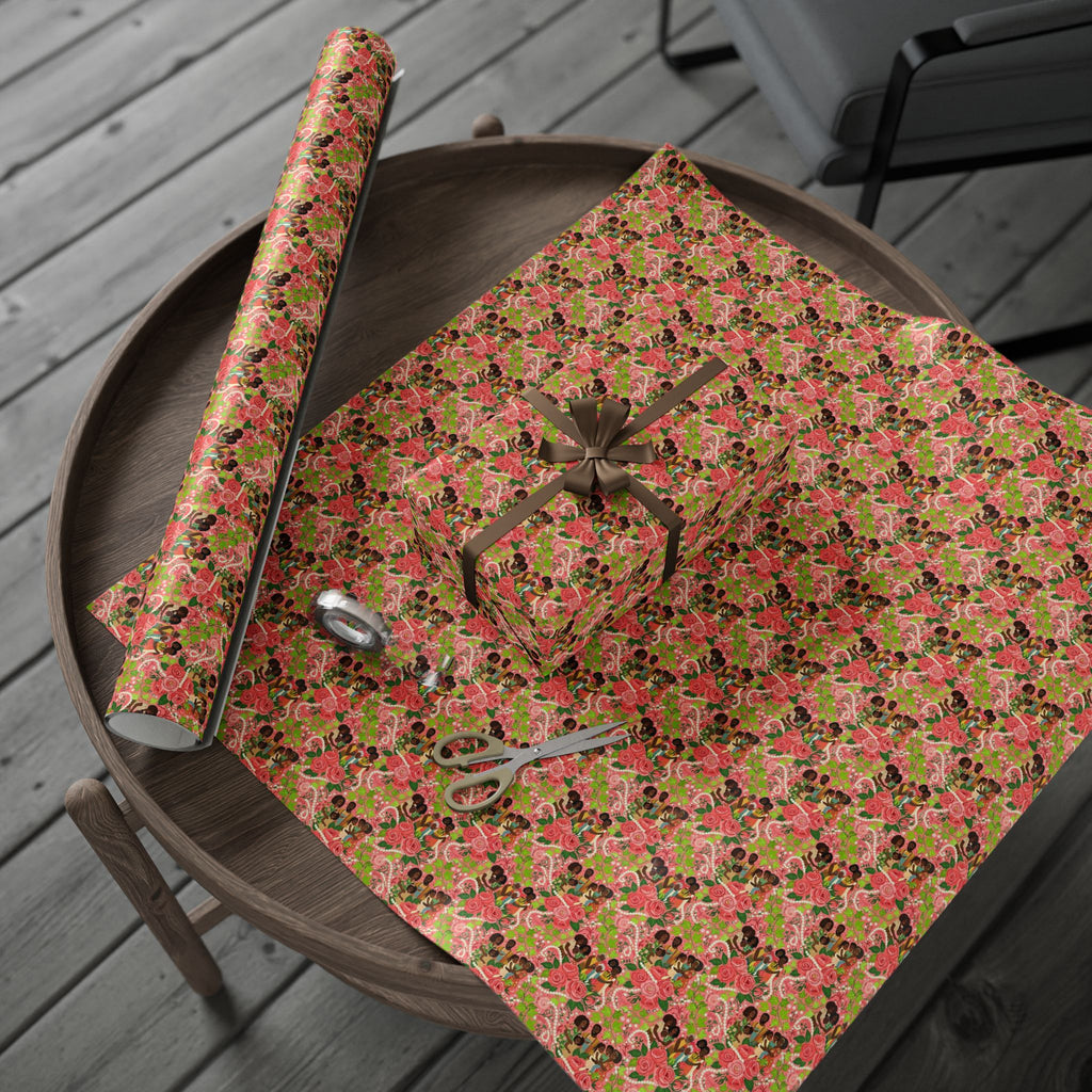 Pink & Green Family Celebration Wrap — African American Gift Wrap by Family Wrap Co.