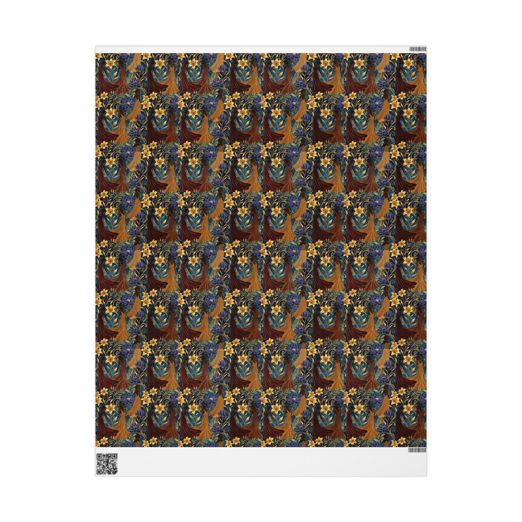 Blue Gold Botanical Luxe Wrapping Paper — Family Wrap Co.