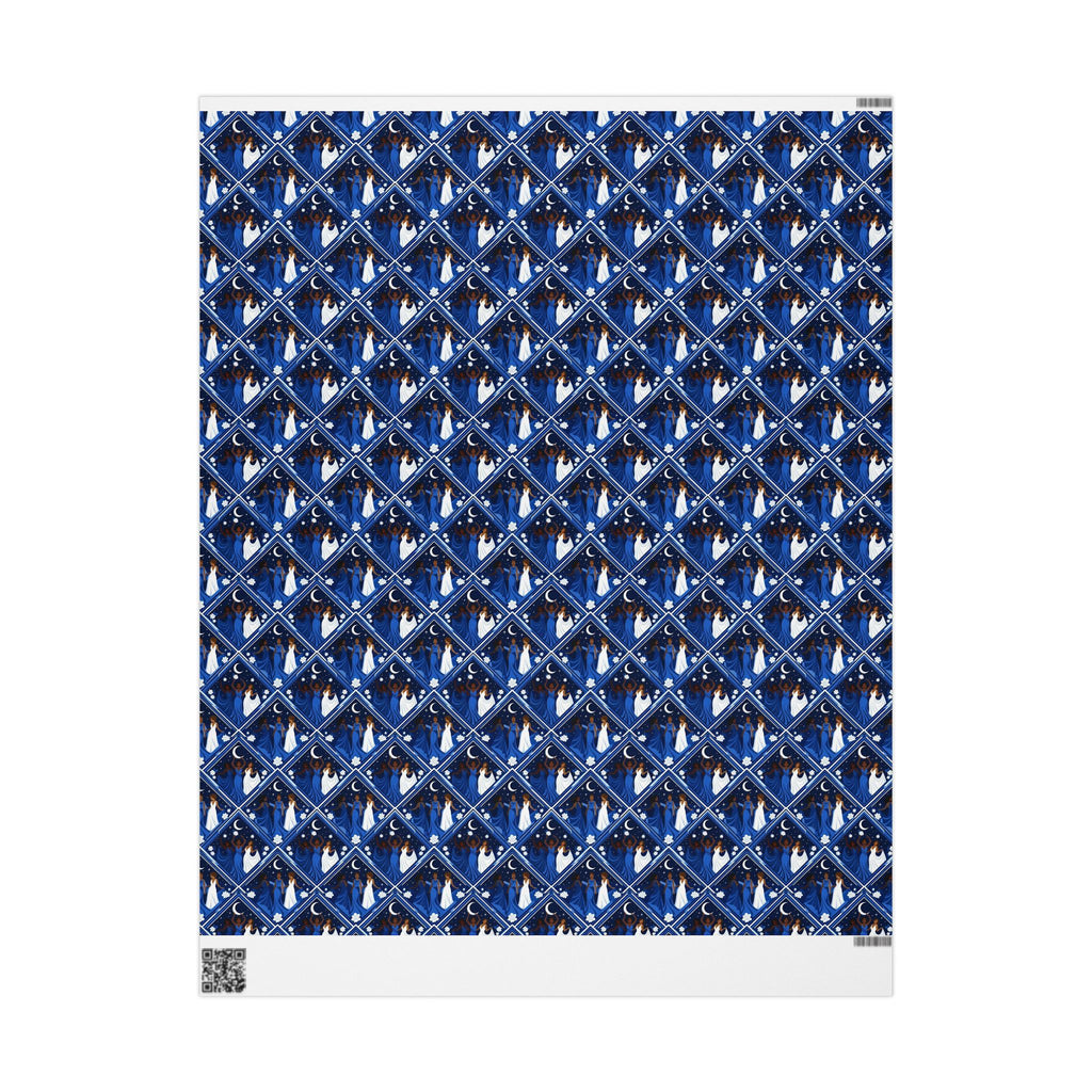 Royal Blue Moonlit Gala Wrapping Paper — Family Wrap Co.