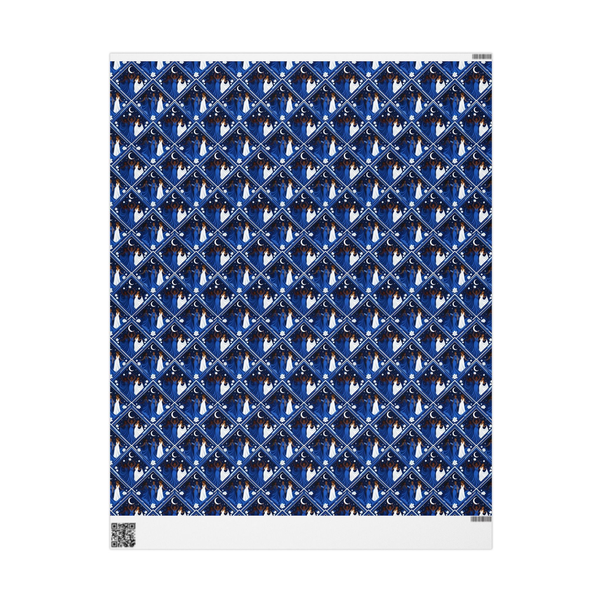 Royal Blue Moonlit Gala Wrapping Paper — Family Wrap Co.