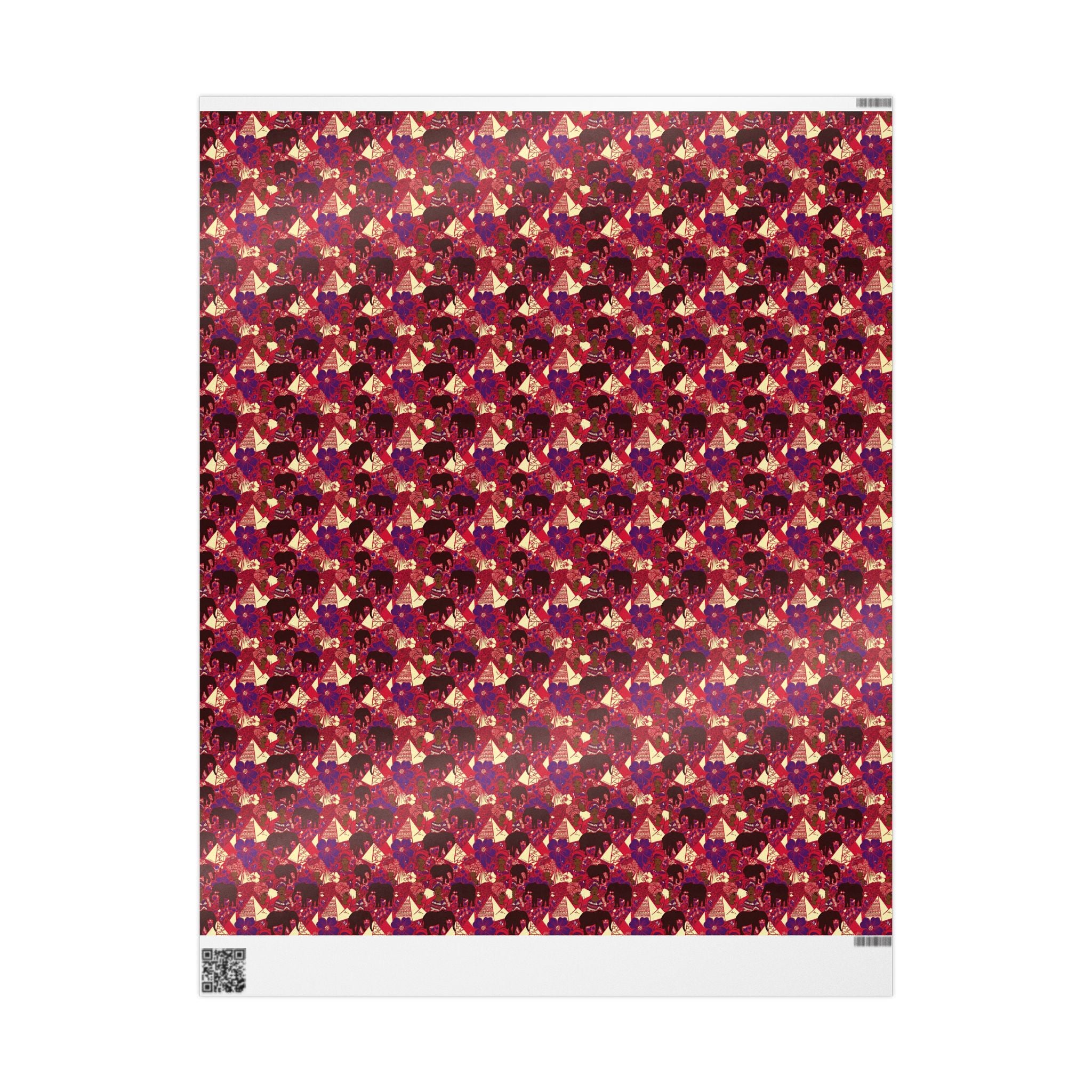 Crimson & Cream Women's Power Pattern — African American Gift Wrap by Family Wrap Co.