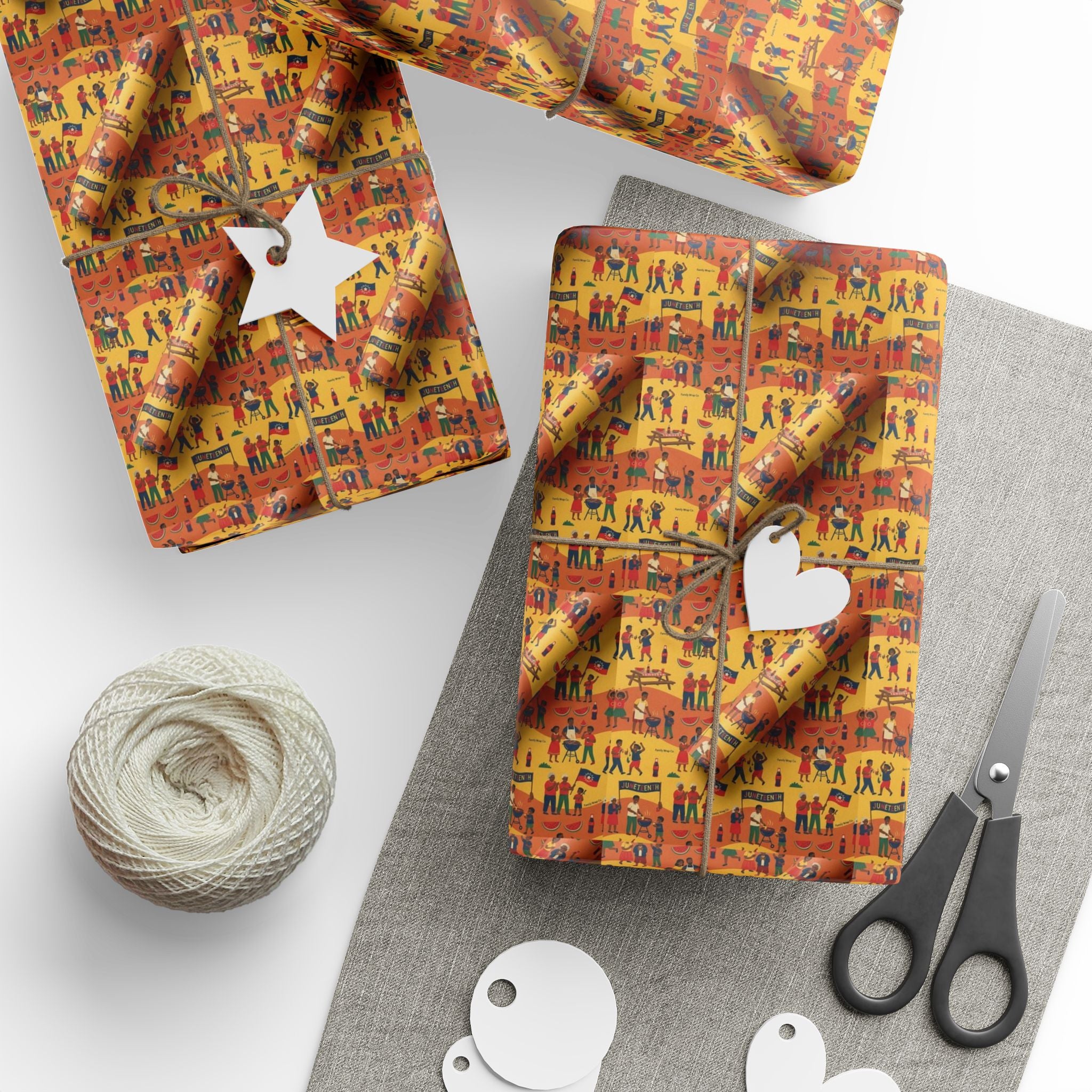Freedom Day Jubilee Pattern — African American Gift Wrap by Family Wrap Co.