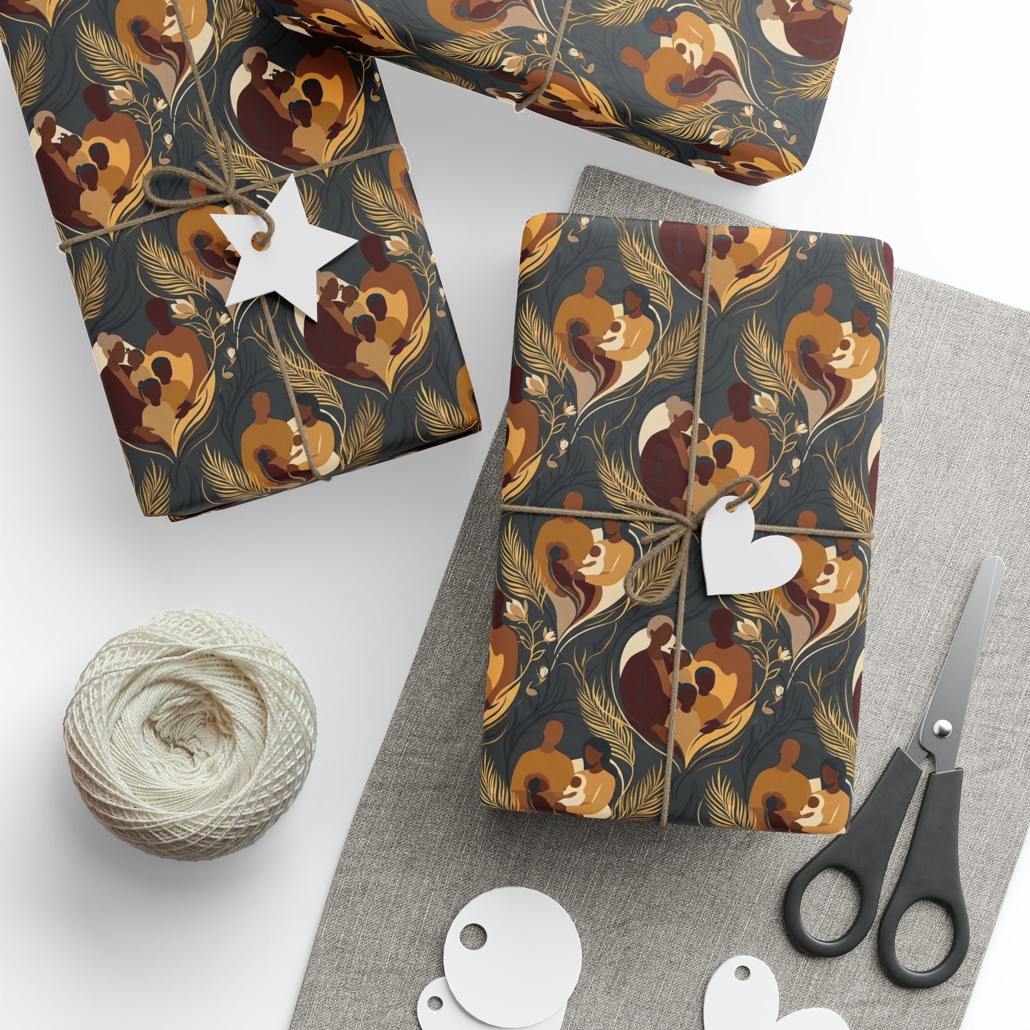 Noir & Gold Family Legacy Wrapping Paper — Family Wrap Co.