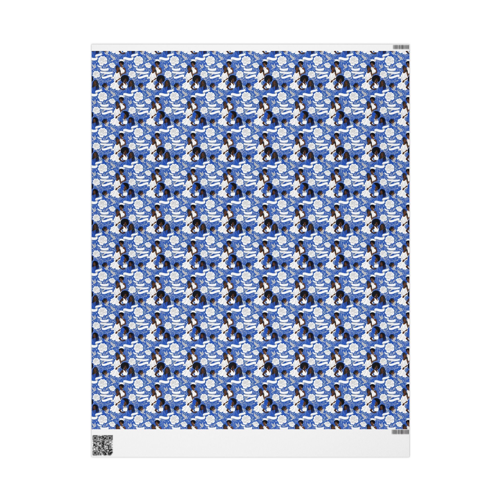 Royal Blue Grace Women's Pattern — African American Gift Wrap by Family Wrap Co.