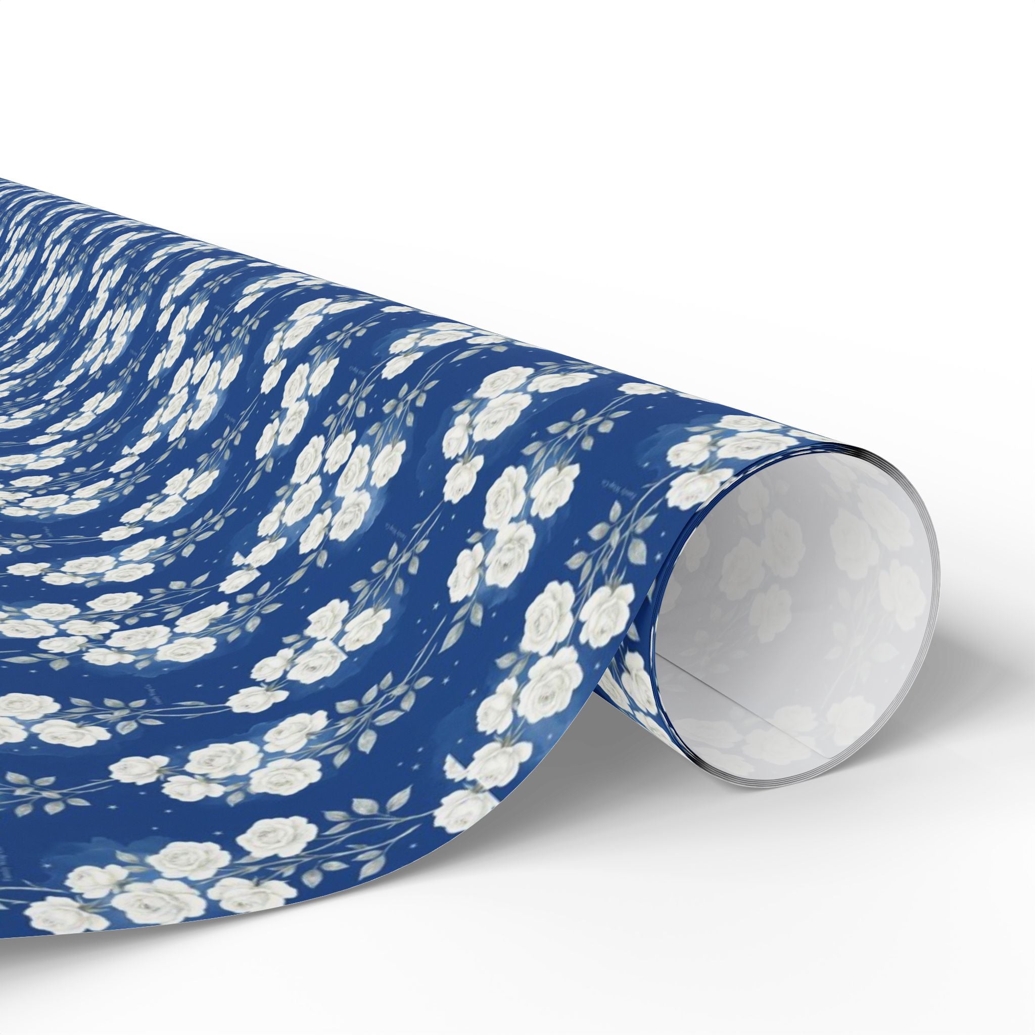 White Rose Cascade Pattern — African American Gift Wrap by Family Wrap Co.