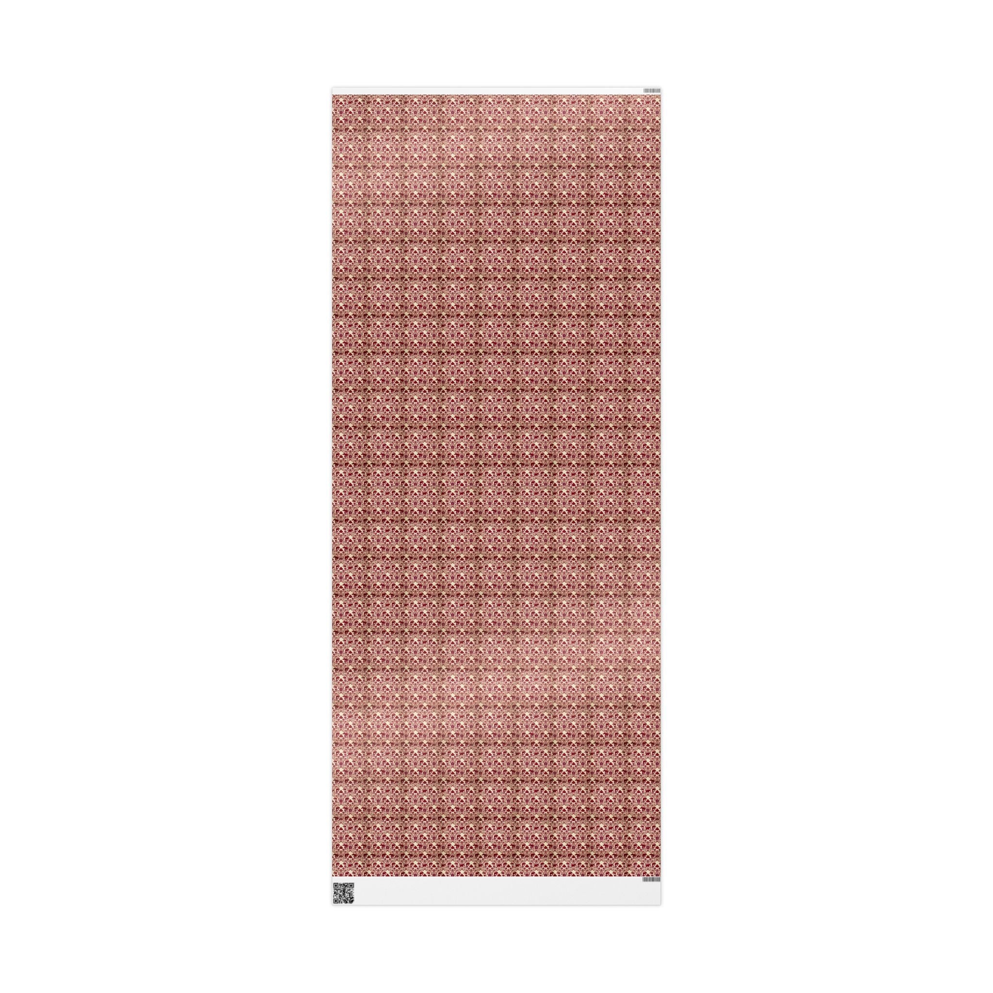 Crimson & Cream Elephant Reign -- Heritage in Bloom — African American Gift Wrap by Family Wrap Co.