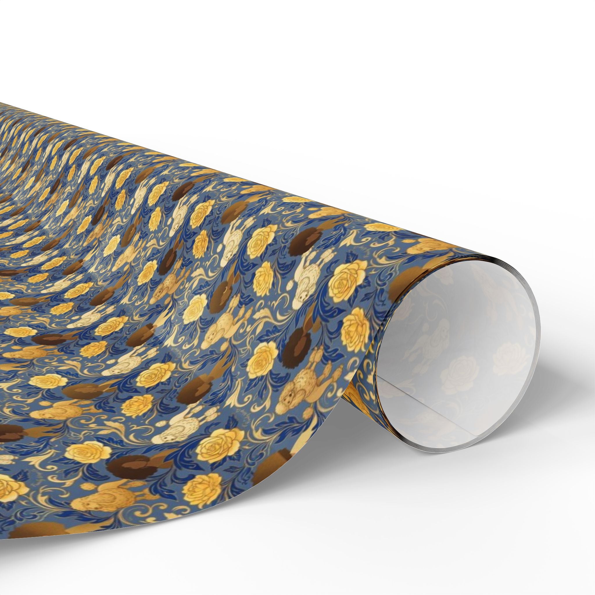 Sapphire Crown & Golden Bloom — African American Gift Wrap by Family Wrap Co.