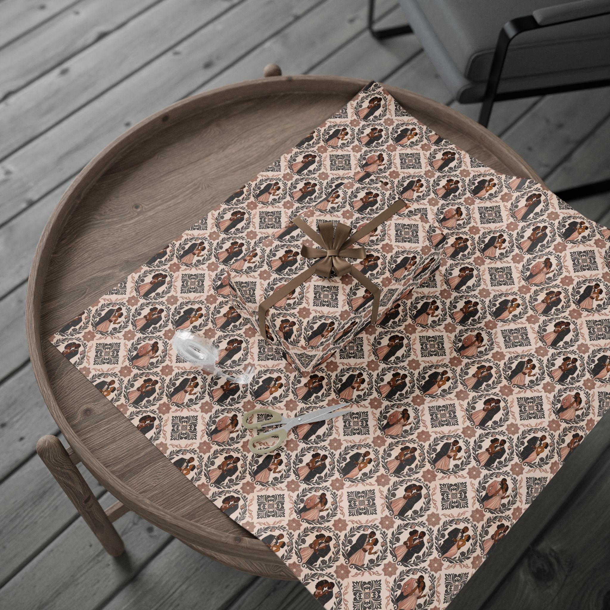 Charcoal & Rose Gold Elegance Wrapping Paper — Family Wrap Co.