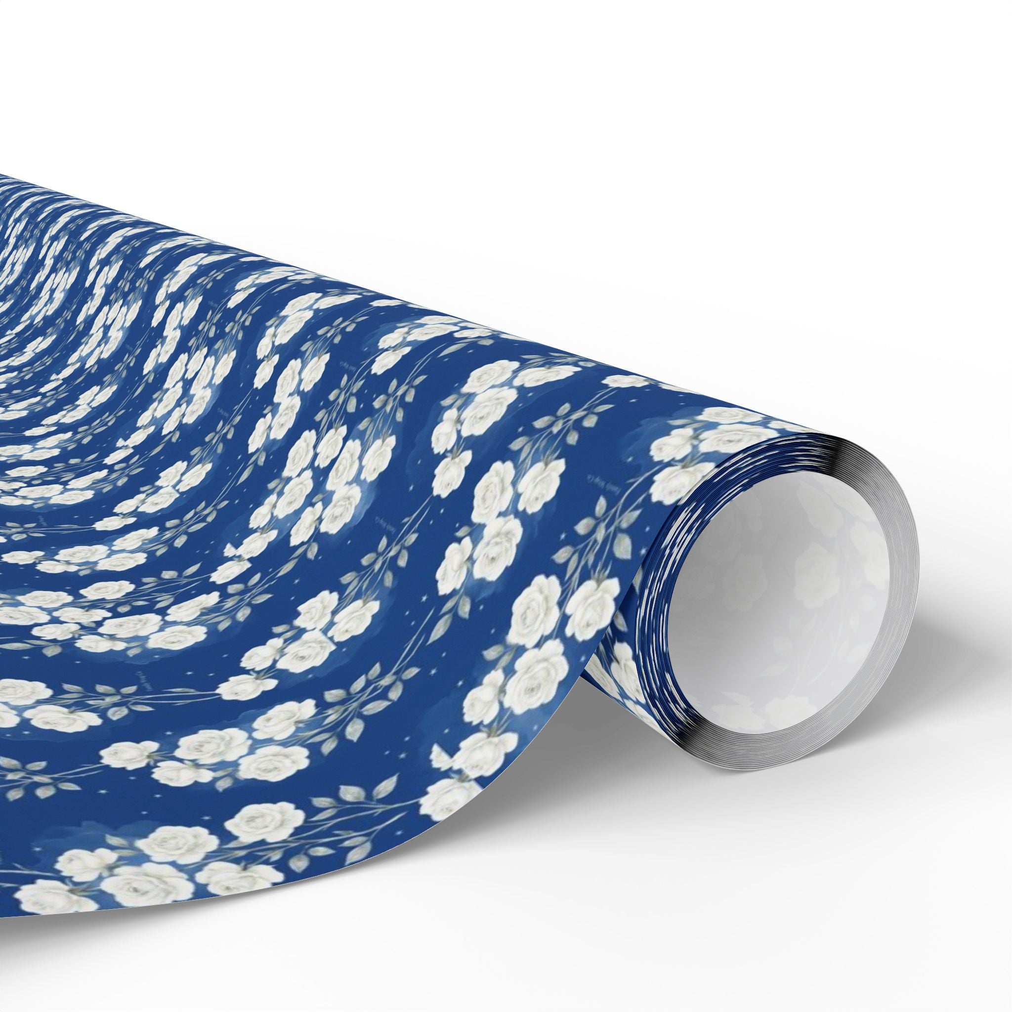White Rose Cascade Pattern — African American Gift Wrap by Family Wrap Co.