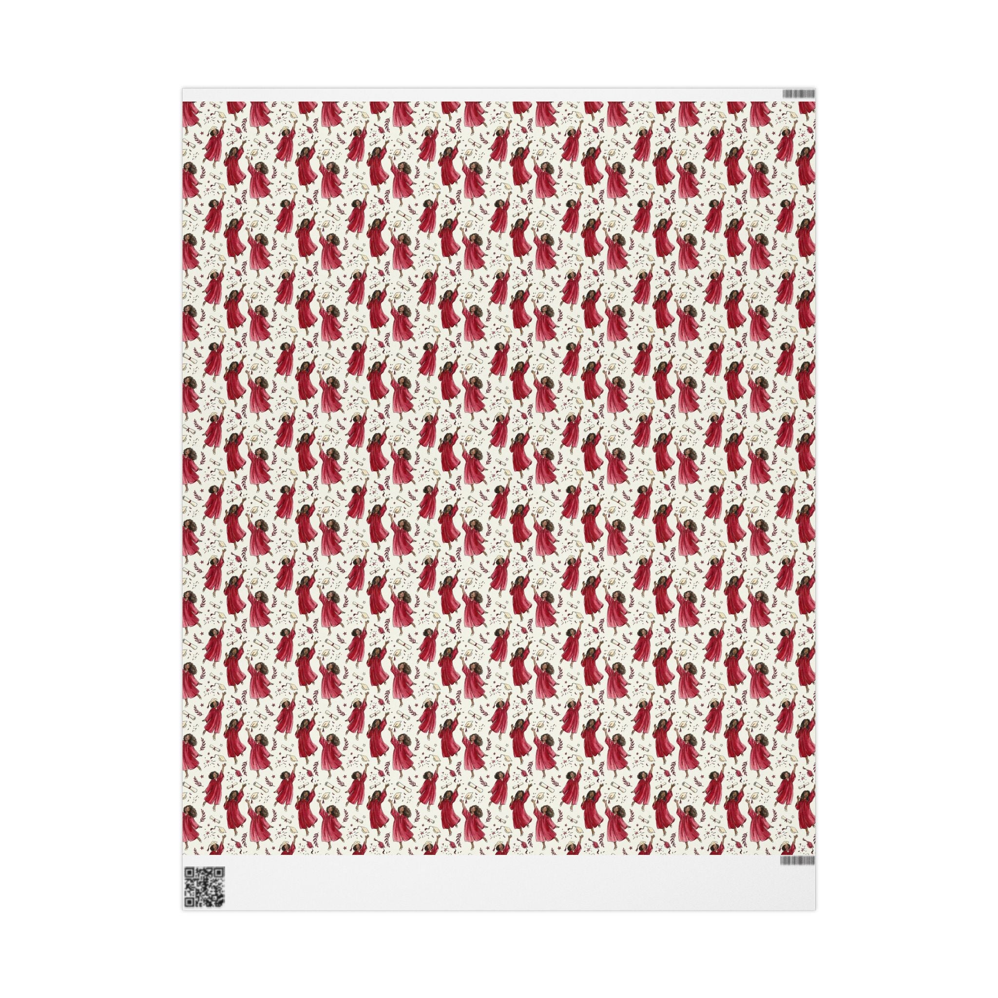 Crimson Cream Graduation Radiance Wrapping Paper — Family Wrap Co.