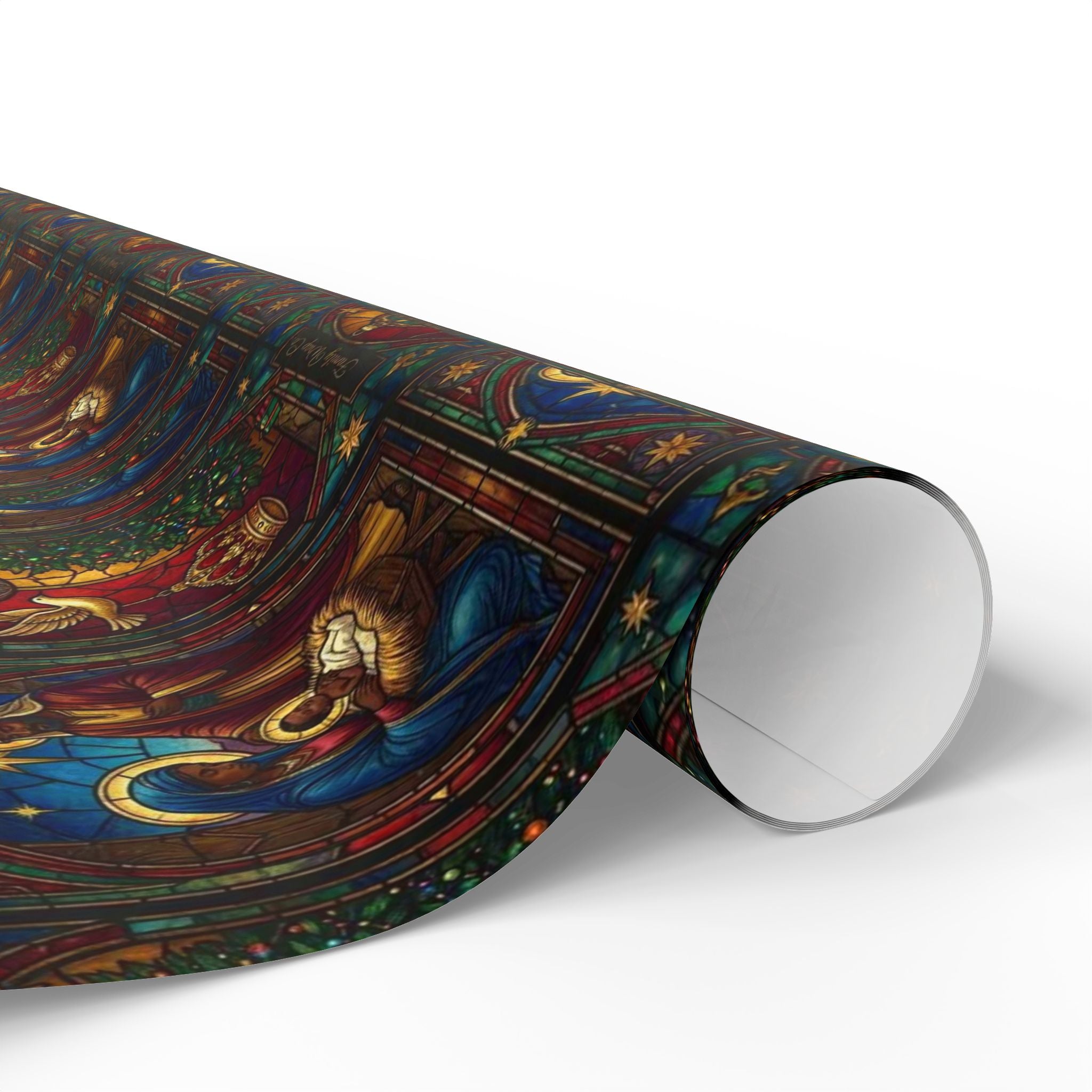 Jewel Tone Nativity Scene Christmas Gift Wrap — Family Wrap Co.