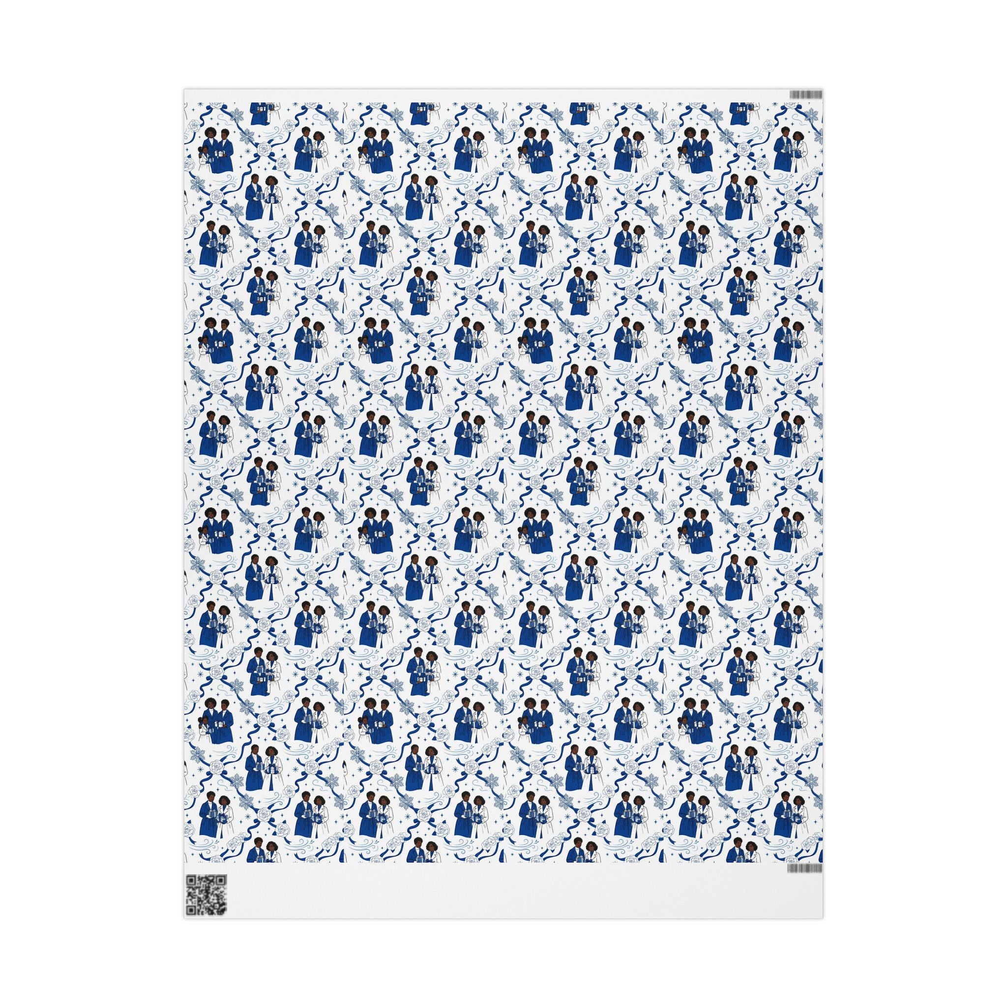 Royal Blue & White Winter Grace Gift Wrap — Family Wrap Co.