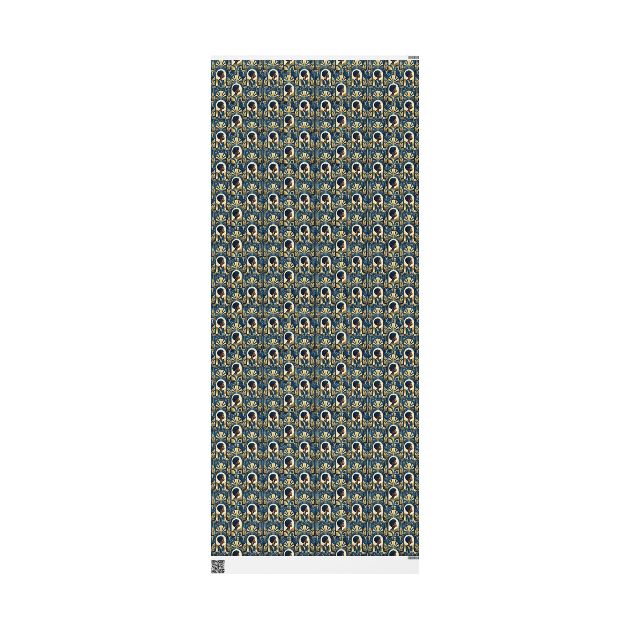 Blue & Gold Modern Muse Mosaic Wrapping Paper — Family Wrap Co.