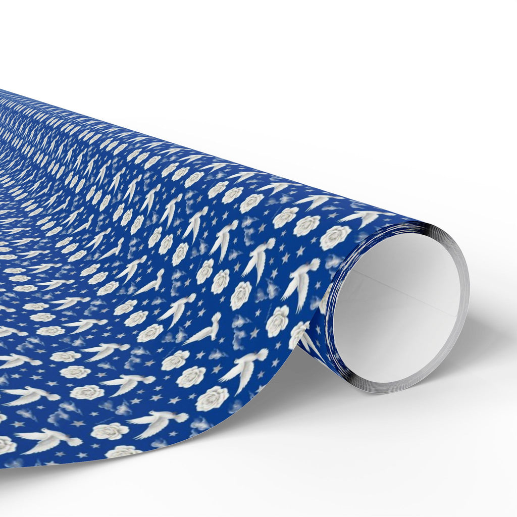 Royal Blue & White Cloud Garden -- Celestial Bloom — African American Gift Wrap by Family Wrap Co.