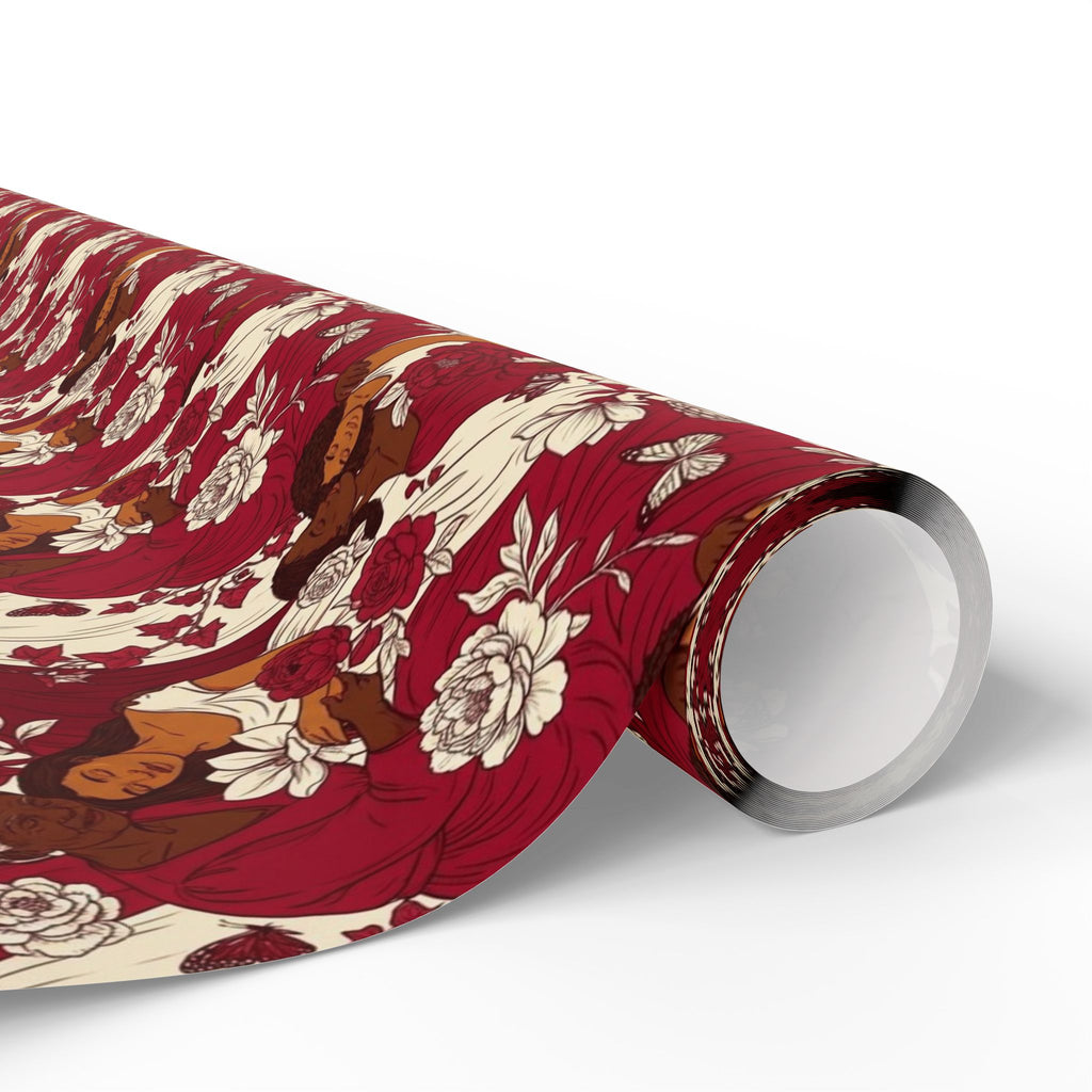 Crimson Cream Garden Gathering Wrapping Paper — Family Wrap Co.